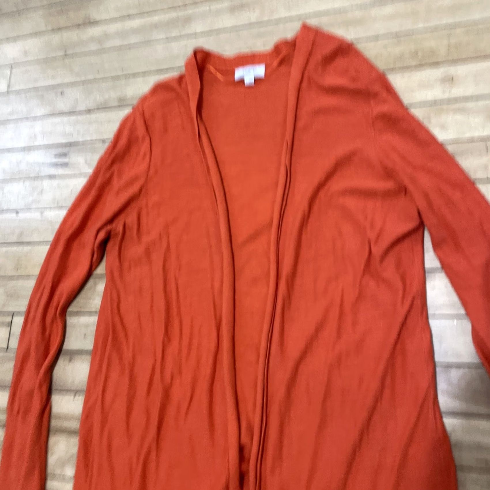 Loft VINTAGE LOFT Cardigan Shirt Women L Orange Knit Open Currency Money Theme 90s Mens Womens Size L / US 10 / IT 46 - 5 Thumbnail
