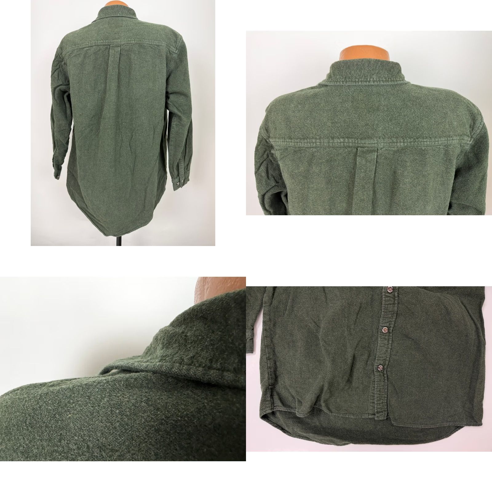 Vintage Stillwater Supply Co. Shirt Men LT Green Flannel Button-Up Heavyweight Pockets 32" Collared 19.5" Shoulders Size US L / EU 52-54 / 3 - 8 Thumbnail