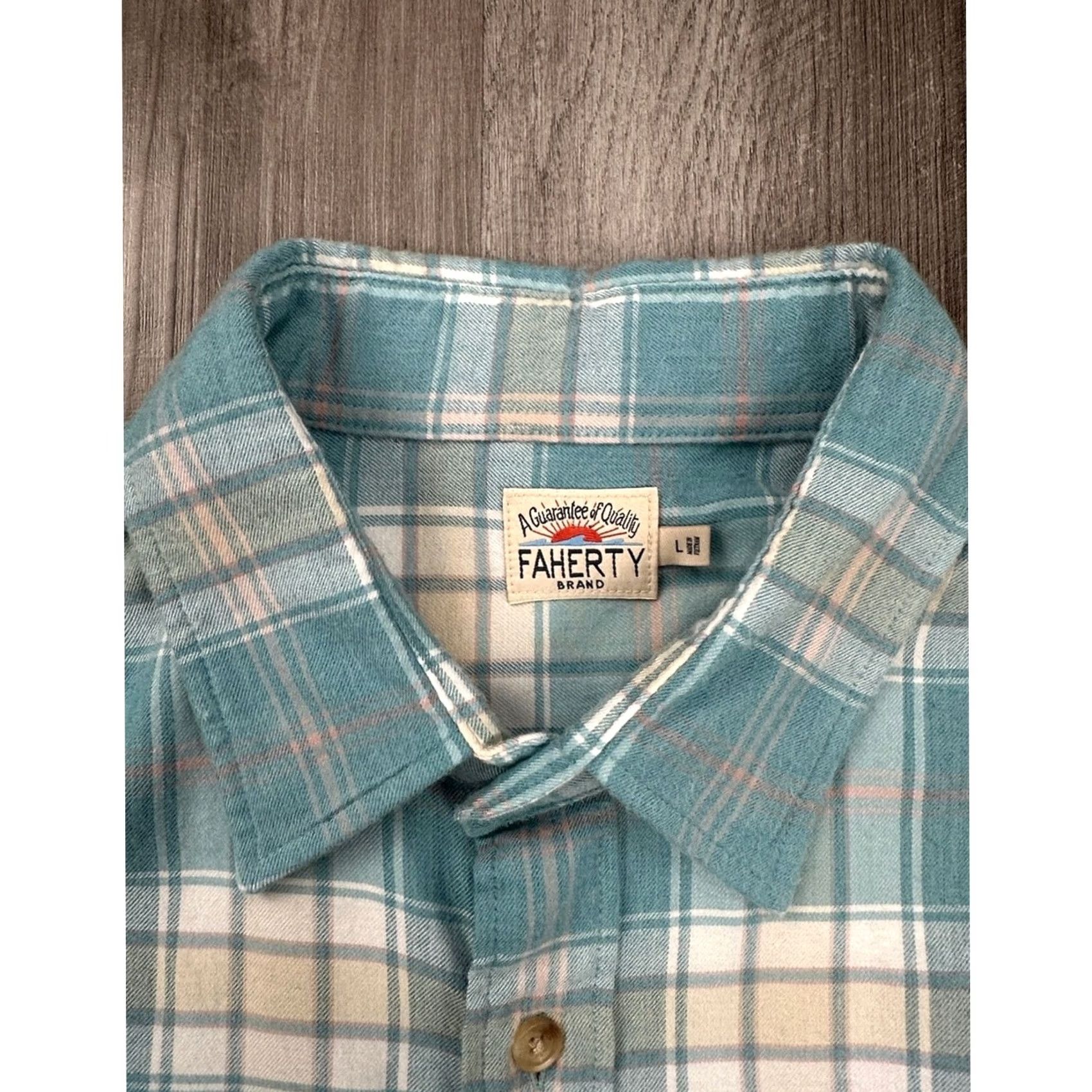 Faherty Faherty Button-Up Plaid Flannel Long Sleeve Lightweight Green Large Mens Size US L / EU 52-54 / 3 - 7 Thumbnail
