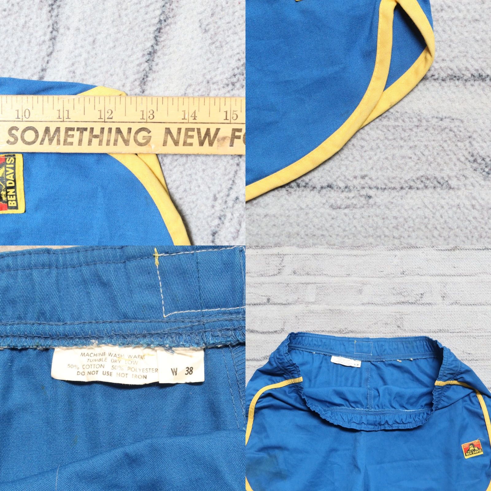 Ben Davis VINTAGE Ben Davis Shorts Denim Pants 34-36 Blue 60s Work Wear Union Made in USA Mens Shorts Size US 34 / EU 50 - 8 Thumbnail