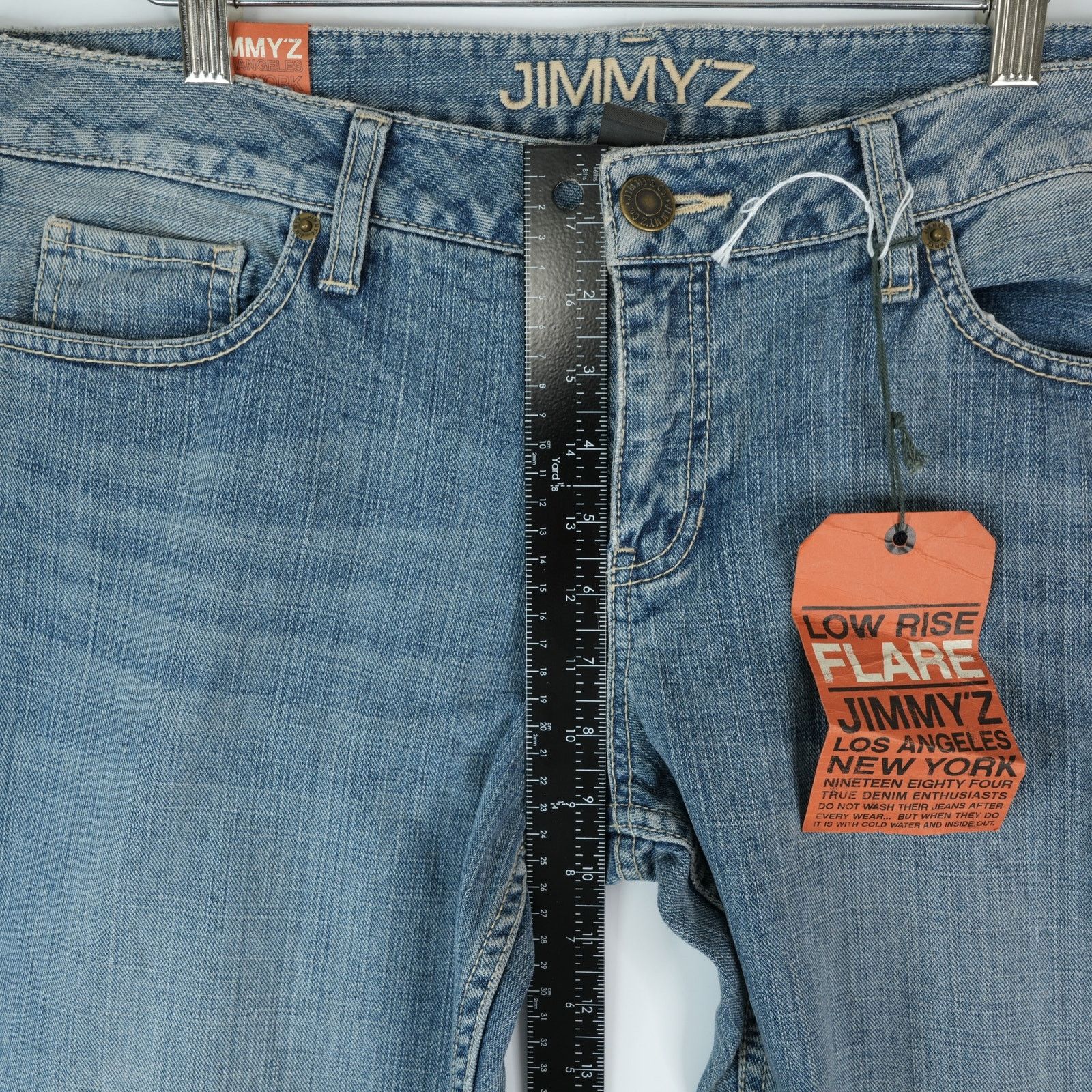 Other Jimmy'z Jeans Womens 14L (37x35) Blue Low Rise Flare Y2K Size 37" - 11 Thumbnail