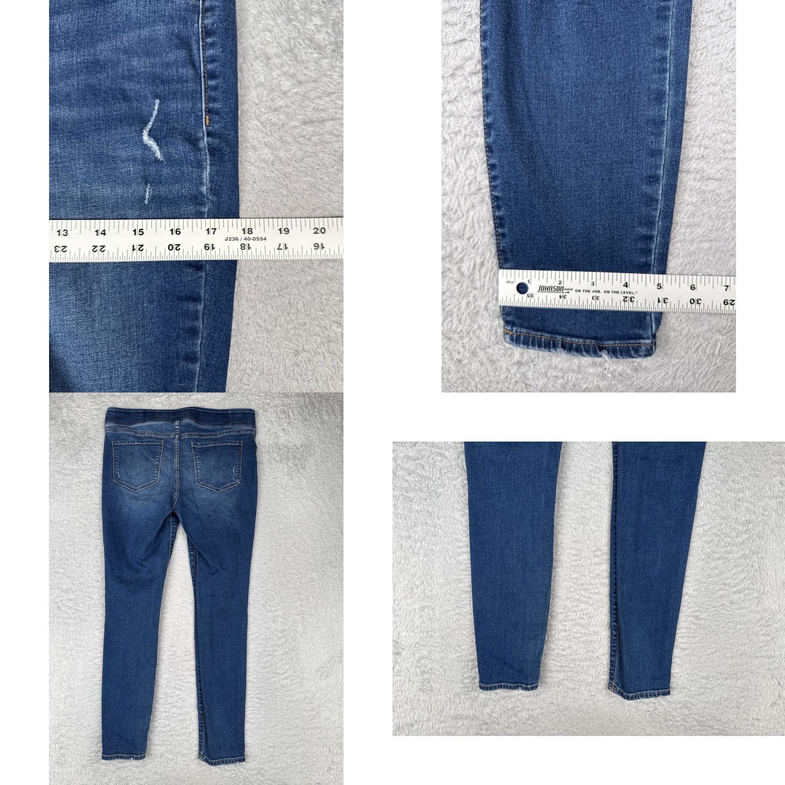 Old Navy Old Navy Jeans Womens 14 Blue Rockstar Jeggings Distressed Pull-On Skinny Ankle Size 36" / US 14 / IT 50 - 9 Thumbnail