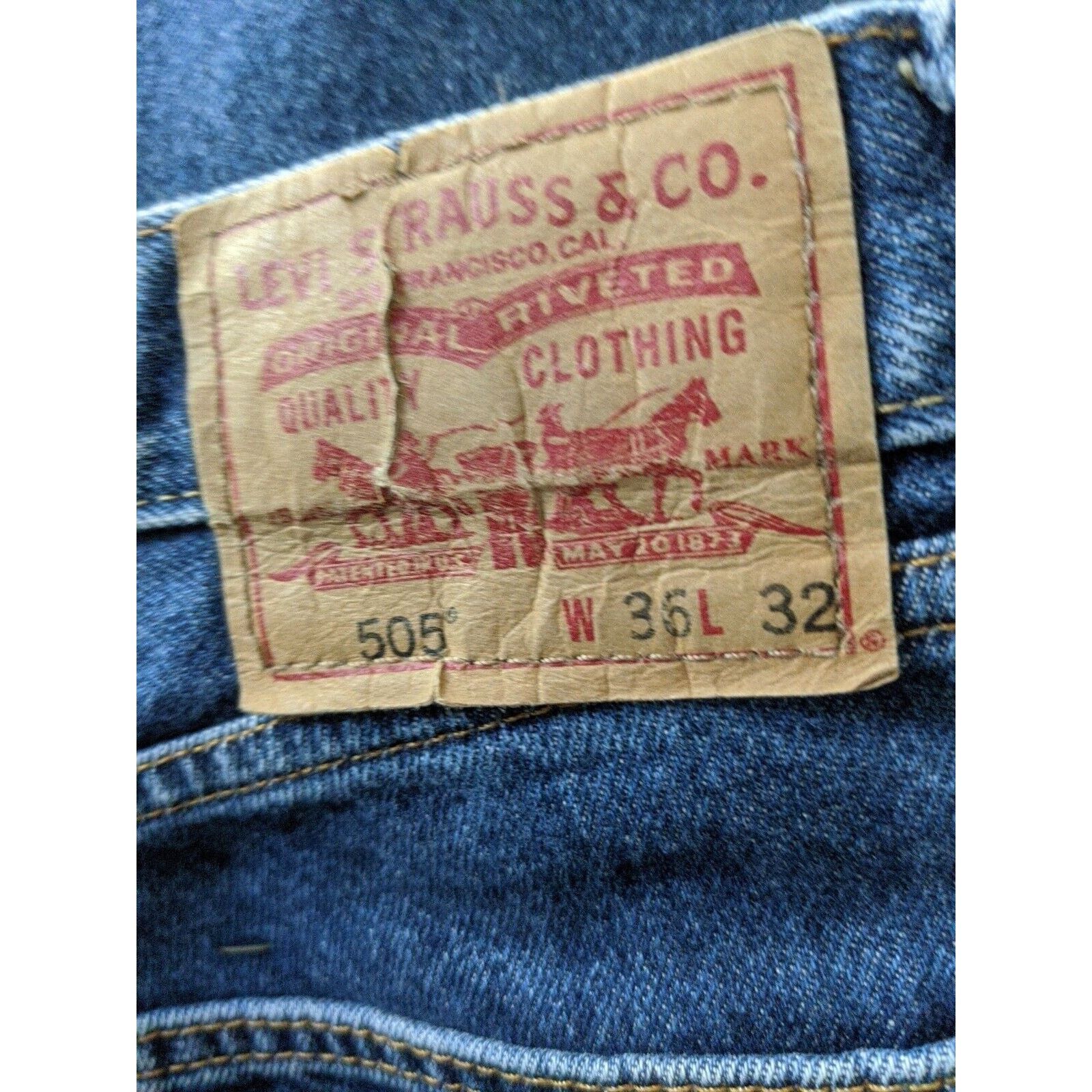 Levi's LEVI'S 505 Men Size 36x32 Reg Fit Straight Leg Jeans Red Tab Size US 36 / EU 52 - 2 Thumbnail