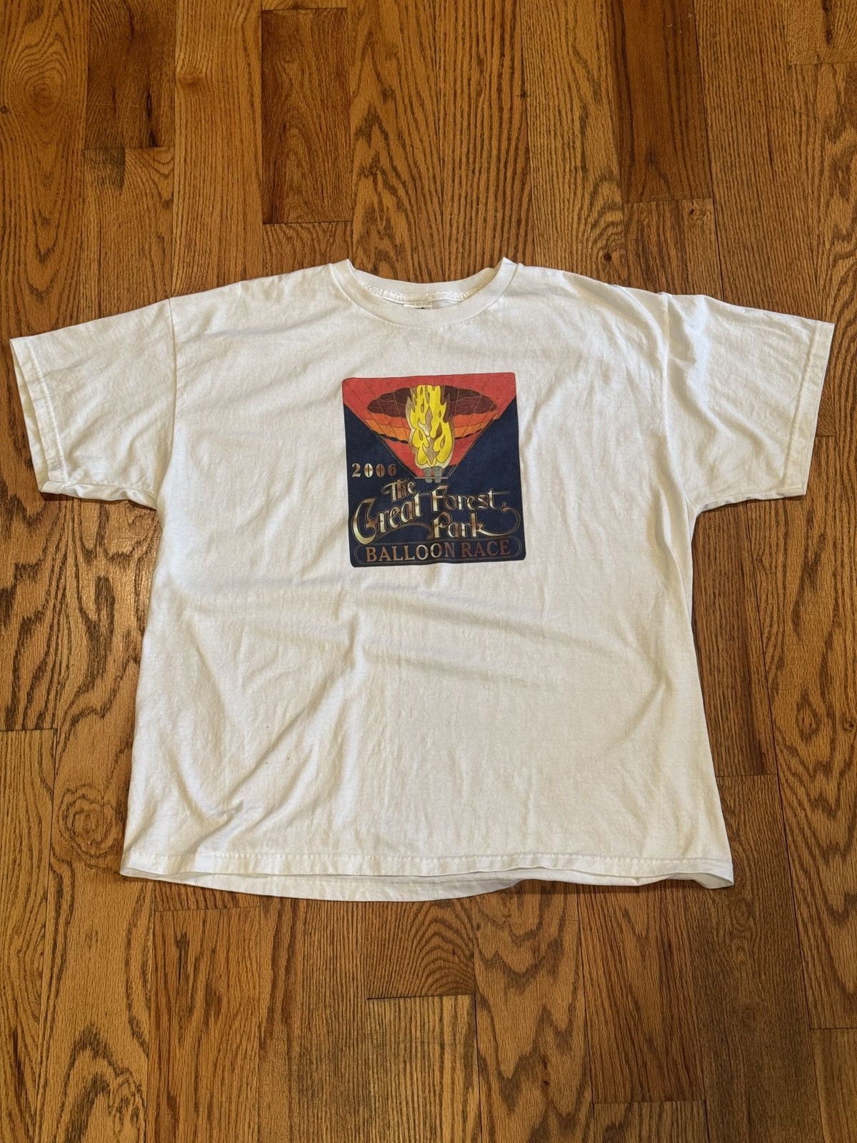 Fruit Of The Loom VTG Great Forest Park Balloon Race 2006 white graphic tee Size US XL / EU 56 / 4 - 1 Thumbnail