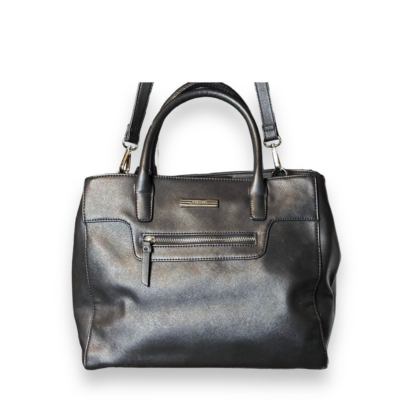 Nine West NINE WEST Handbag Shoulder Strap Textured Black Faux Leather Size ONE SIZE - 2 Thumbnail