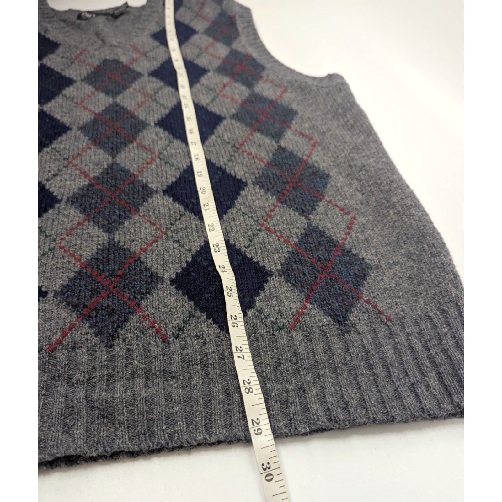 Vintage VINTAGE Par Four Sweater Vest Mens LT Gray Navy Argyle Wool Blend Golf Knit 90s Size US L / EU 52-54 / 3 - 3 Thumbnail