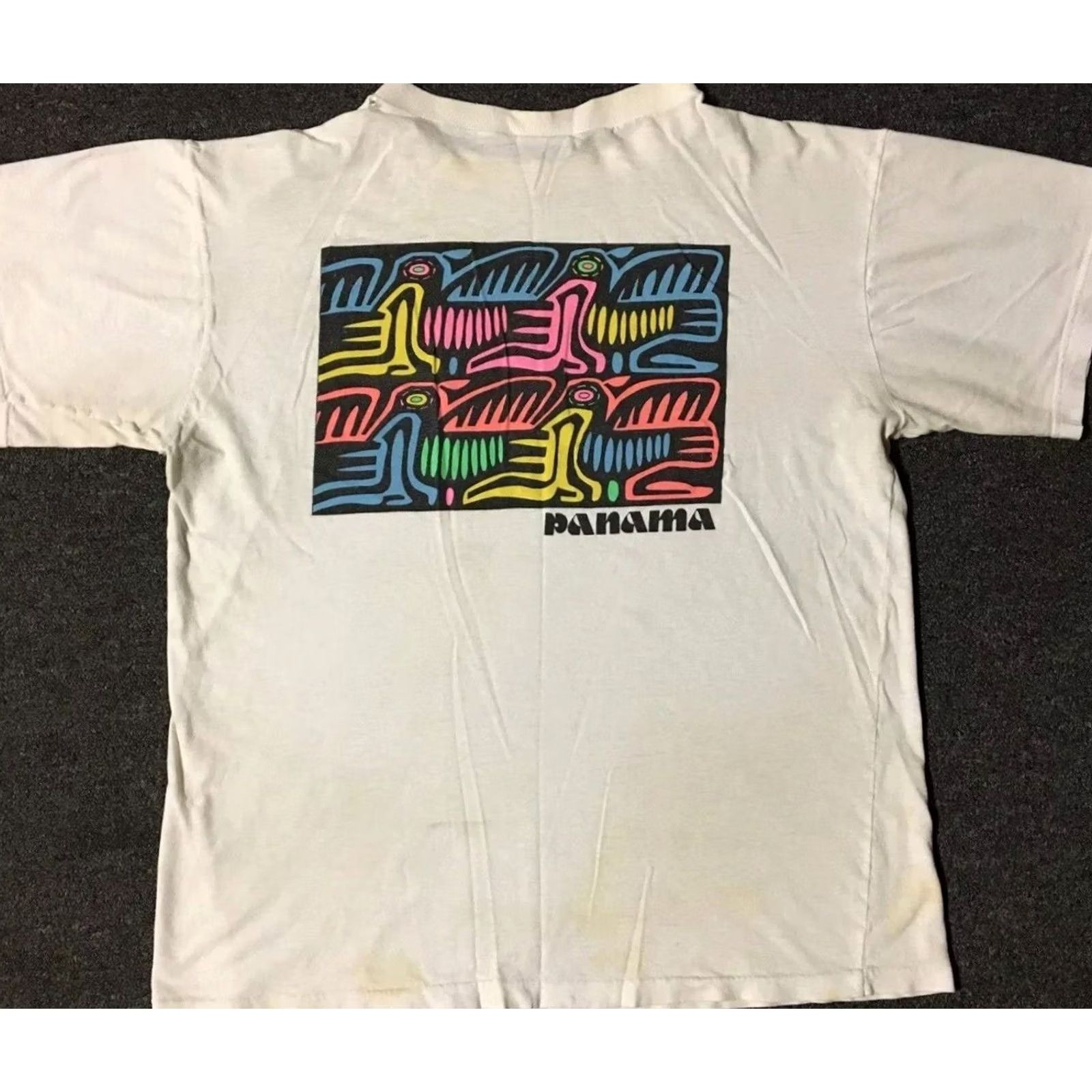 Vintage VINTAGE Panama Shirt S White Beach Art 80s Grunge Surf Ocean Pacific Nike Brand Single Stitch Mens T-Shirt Size US S / EU 44-46 / 1 - 2 Thumbnail