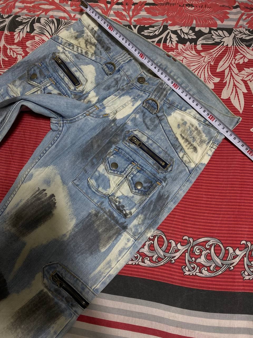 Japanese Brand Crazy Crash Dirty Baggy Faded Jean Japan Avant Garde Style Size US 34 / EU 50 - 11 Thumbnail