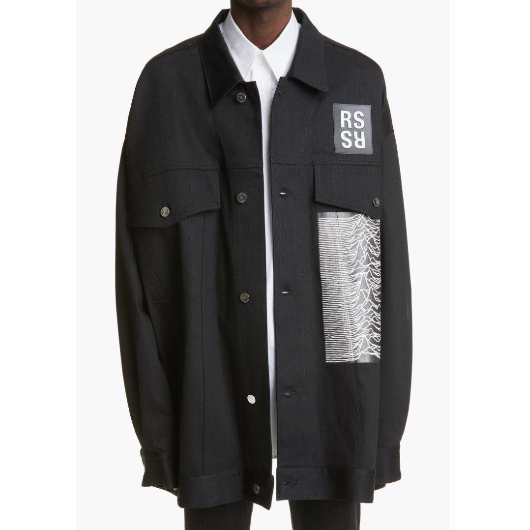 Joy Division × Raf Simons Redux SS18 Joy Division Black Denim Jacket size M Logo Patch Size US M / EU 48-50 / 2 - 3 Thumbnail