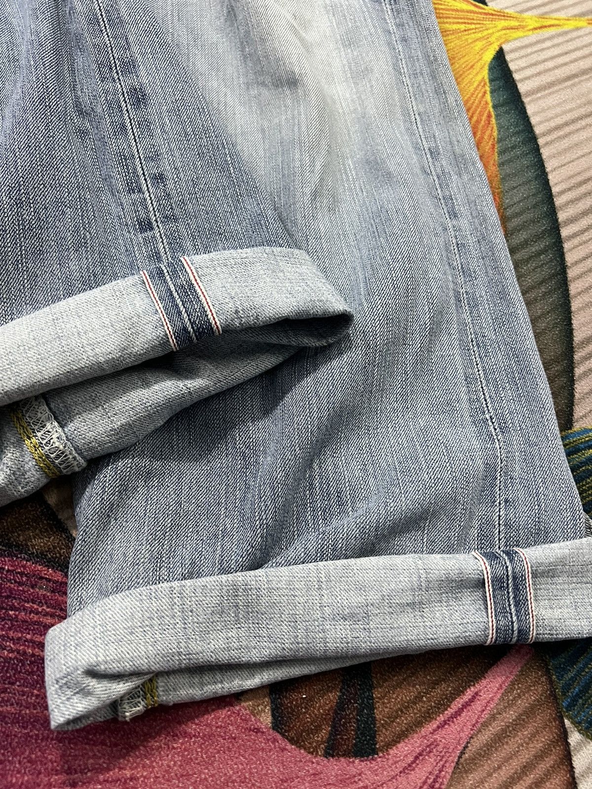 Edwin × If Six Was Nine 💥Baggy💥VINTAGE EDWIN 505z SELVEDGE DISTRESSED BAGGY JEANS Size US 33 - 11 Thumbnail