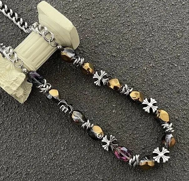 Japanese Brand × Jewelry Cross hologram holographic beads retro punk chain necklace Size ONE SIZE - 4 Thumbnail