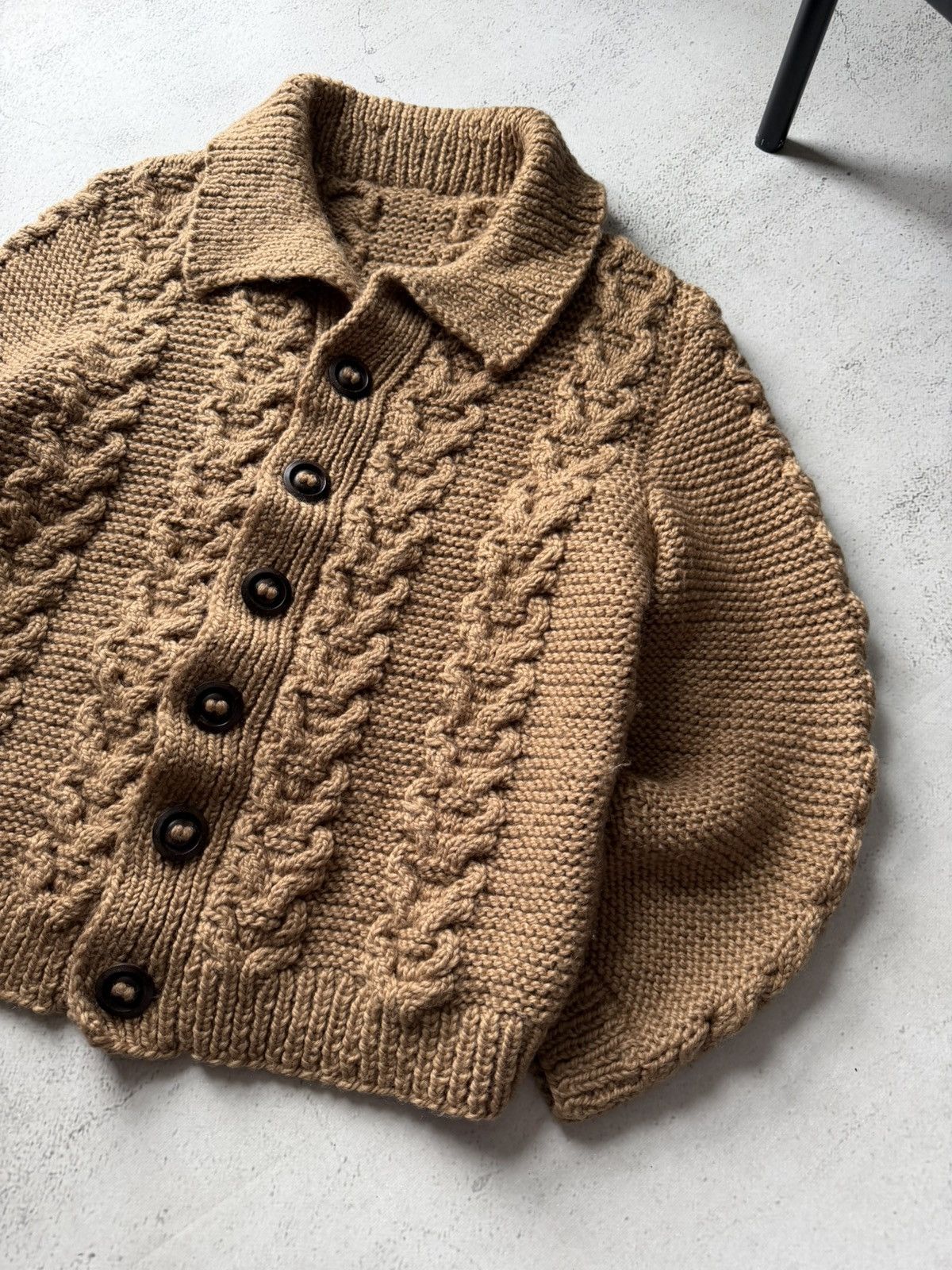 Handmade Hand Made Vintage Brown Button Heavy Sweater Cardigan Size US L / EU 52-54 / 3 - 7 Thumbnail