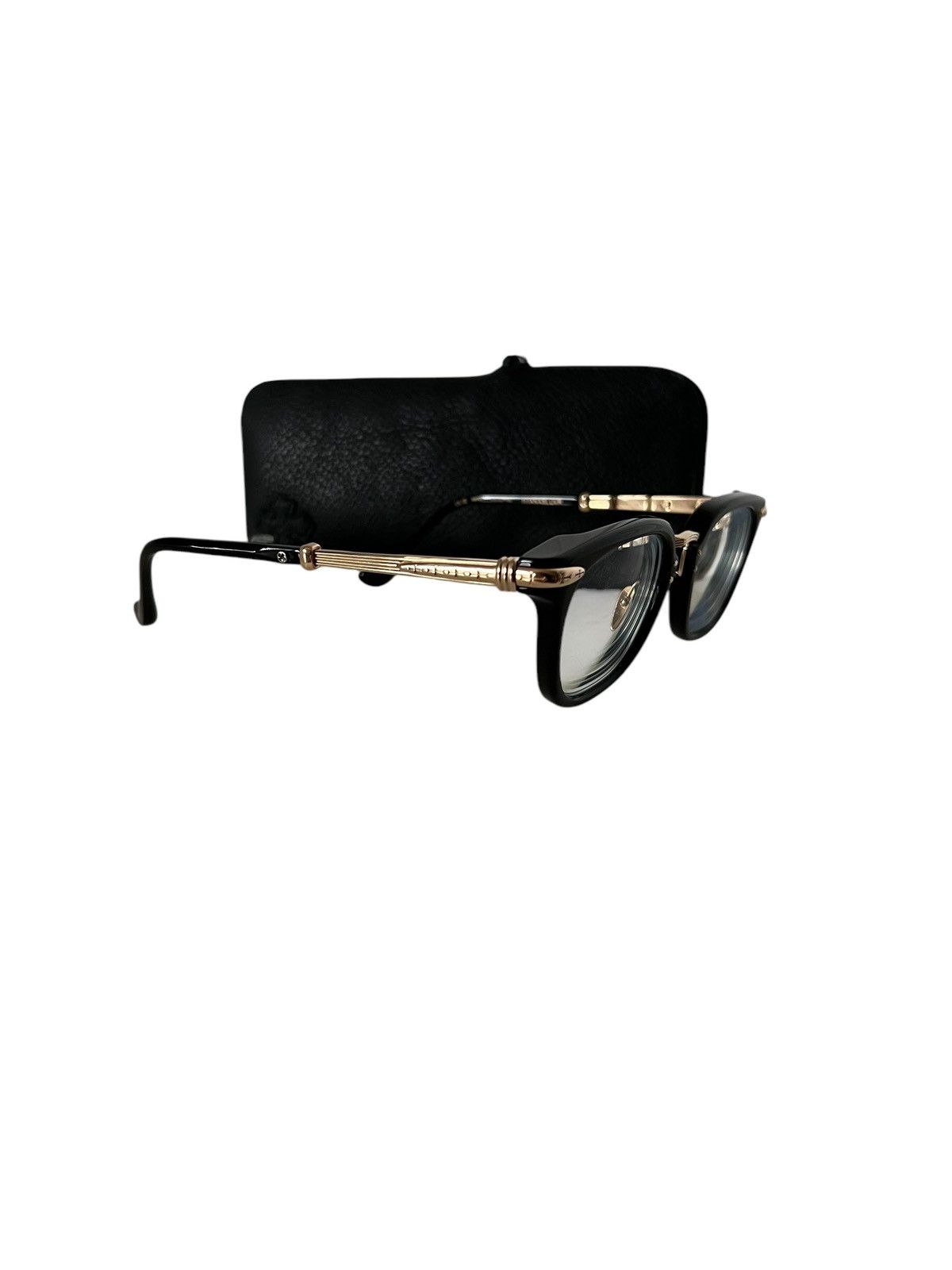 Chrome Hearts Chrome Hearts Titana Sluvr Glasses Black and Gold Size ONE SIZE - 1 Thumbnail
