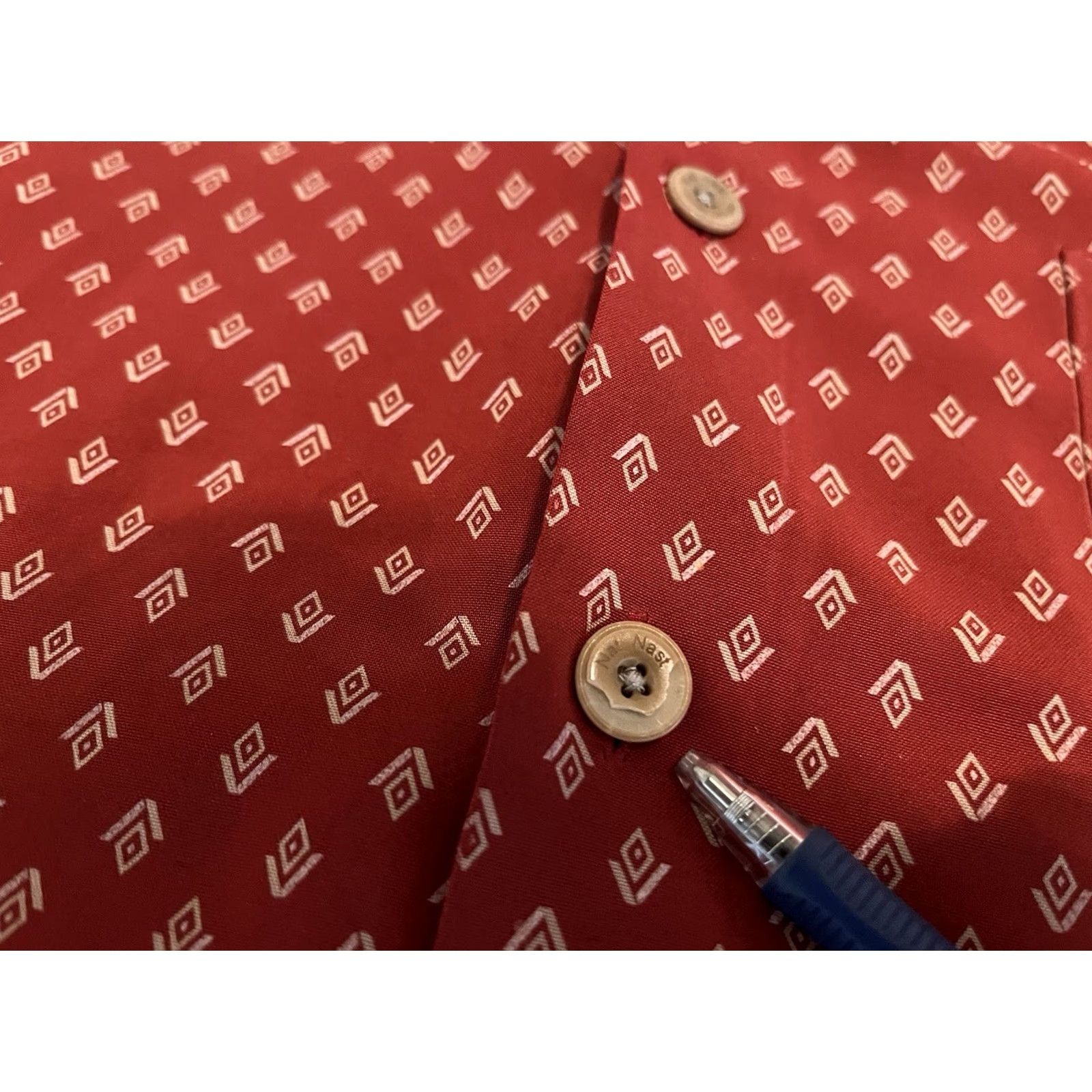 Nat Nast Nat Nast Red Silk Shirt Diamonds Mens L Short Sleeve Button-Up Size US L / EU 52-54 / 3 - 5 Thumbnail