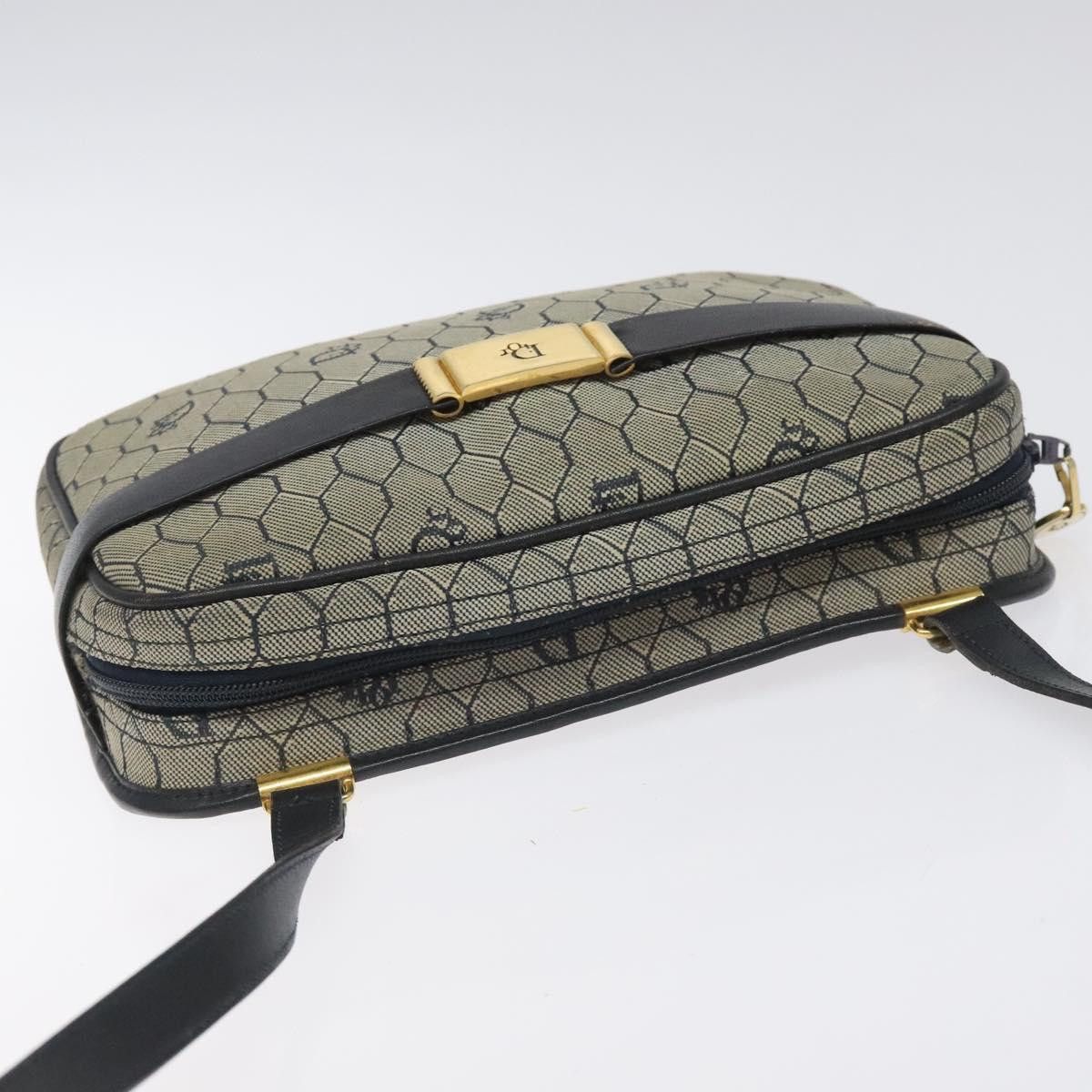 Dior DIOR Honeycomb Canvas Shoulder Bag Gold Navy Size ONE SIZE - 6 Thumbnail