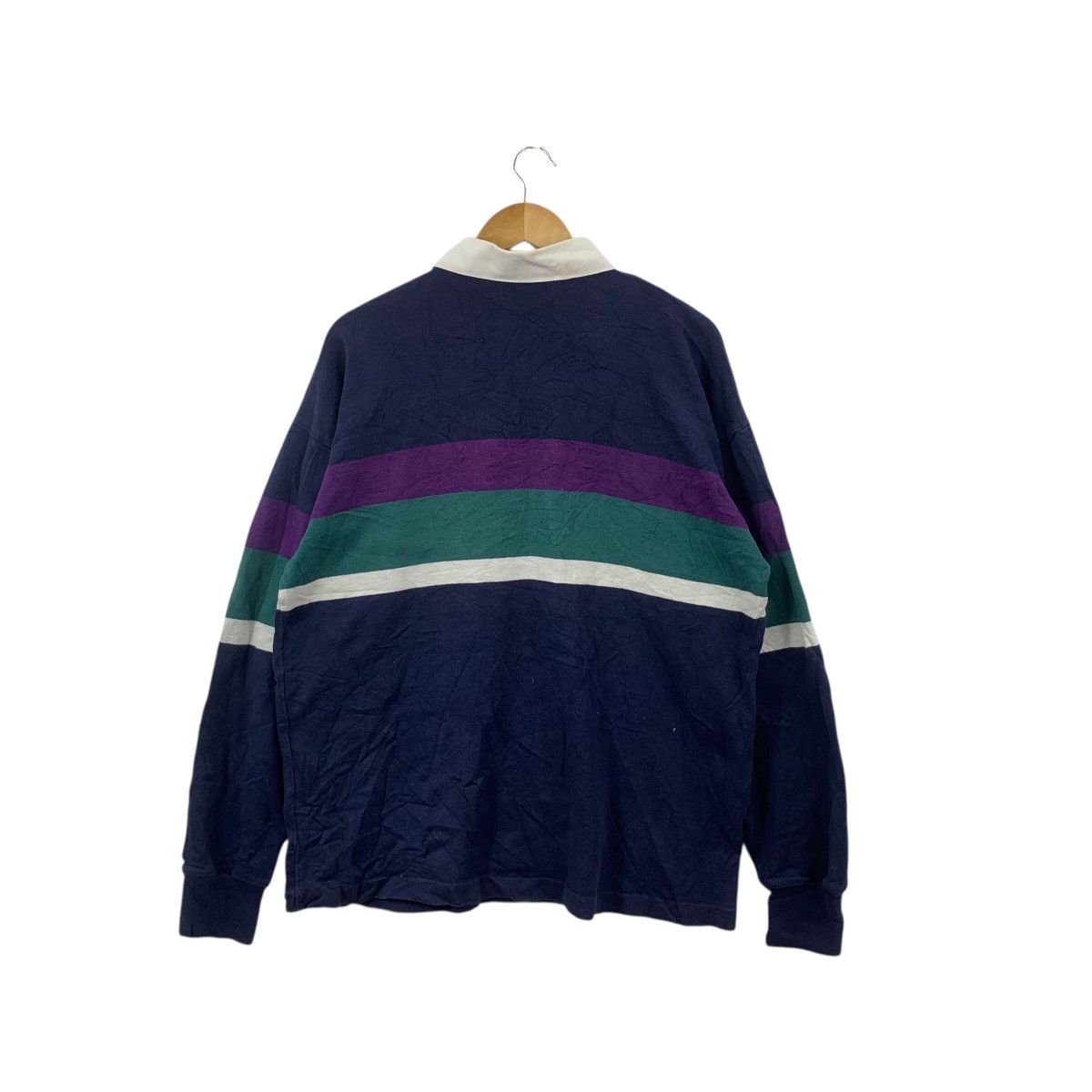 L.L. Bean Vintage 90s L.L. BEAN Made In USA Striped Rugby Polo Tee Size US L / EU 52-54 / 3 - 6 Thumbnail