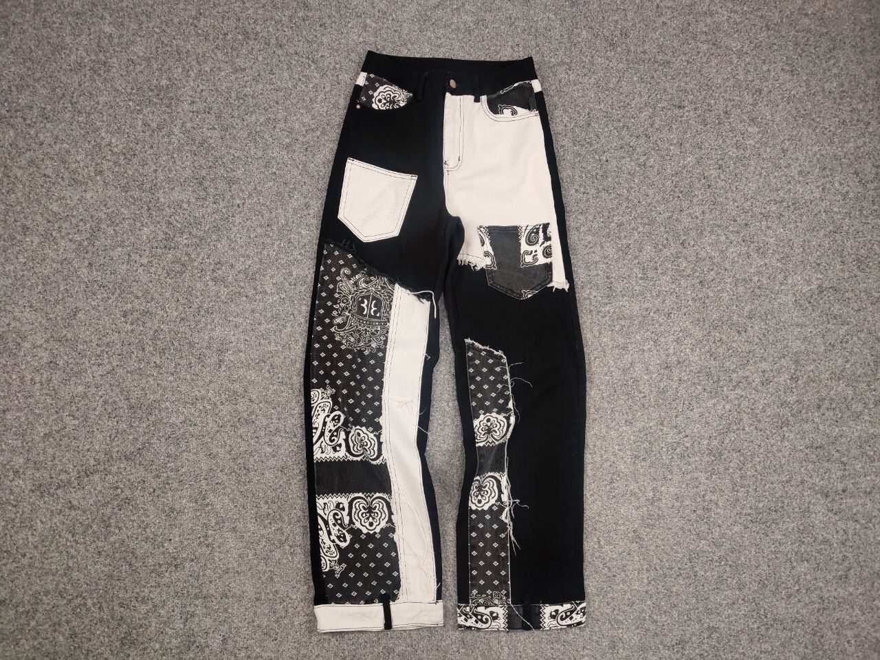 Japanese Brand Vintage Japan Style Patchwork Bandana Denim Jeans Y2K Style Size US 30 / EU 46 - 7 Thumbnail