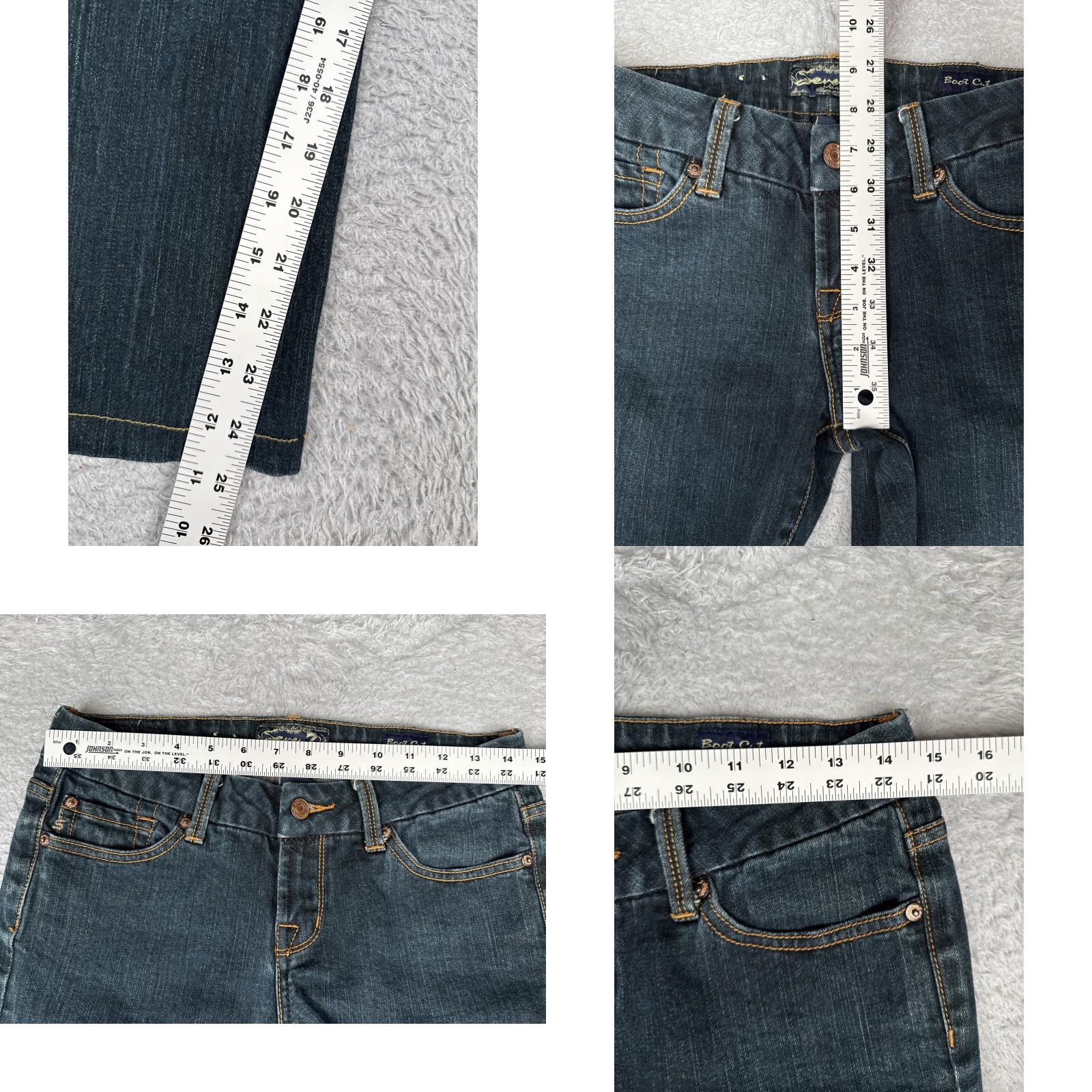 Vintage Seven7 Jeans Womens 29 Blue Bootcut Denim Stretch Dark Wash Regular Inseam 25 Size 29" - 8 Thumbnail
