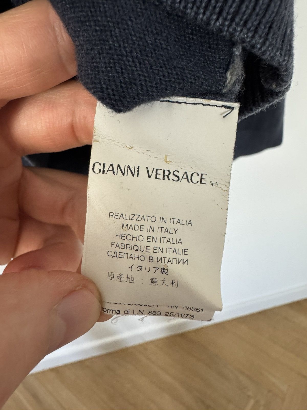 Versace Versace Cashmere High Quality Italian Sweater Knit Navy Size US M / EU 48-50 / 2 - 4 Thumbnail