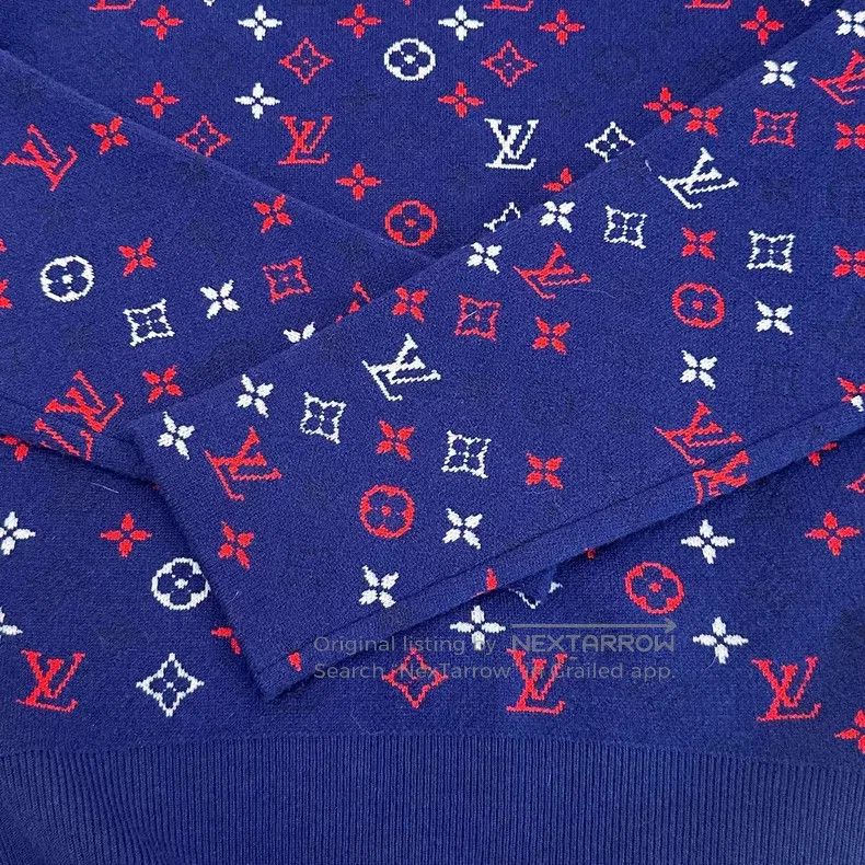Louis Vuitton Louis Vuitton Blue full logo sweater Size XS / US 0-2 / IT 36-38 - 6 Thumbnail