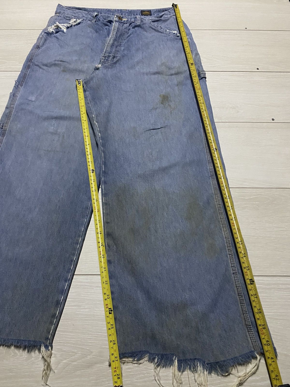 Global Work Vintage Global Worker Carpenter Grunge Frayer Baggy Pants Size US 32 / EU 48 - 17 Thumbnail