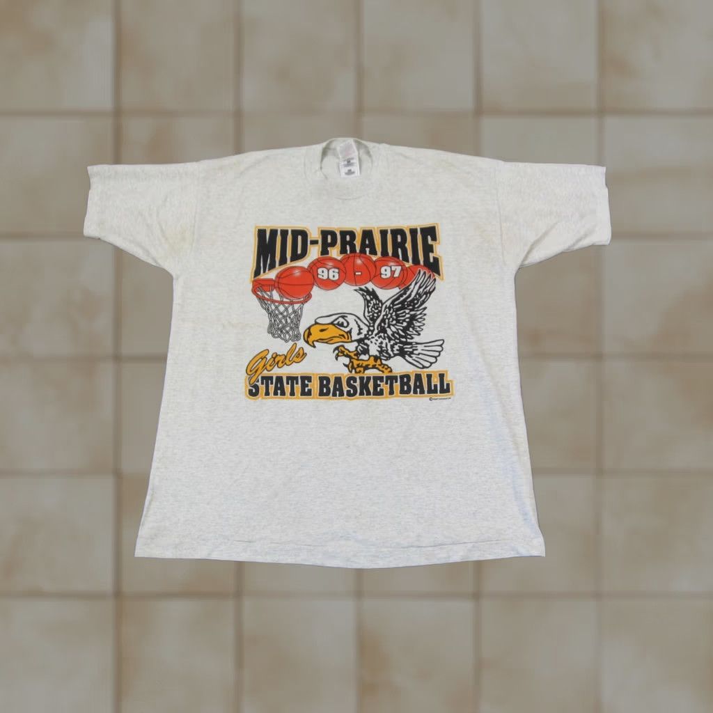 Fruit Of The Loom VINTAGE Prairie State Basketball Shirt Men XL Gray Single Stitch 90s Size US XL / EU 56 / 4 - 1 Thumbnail