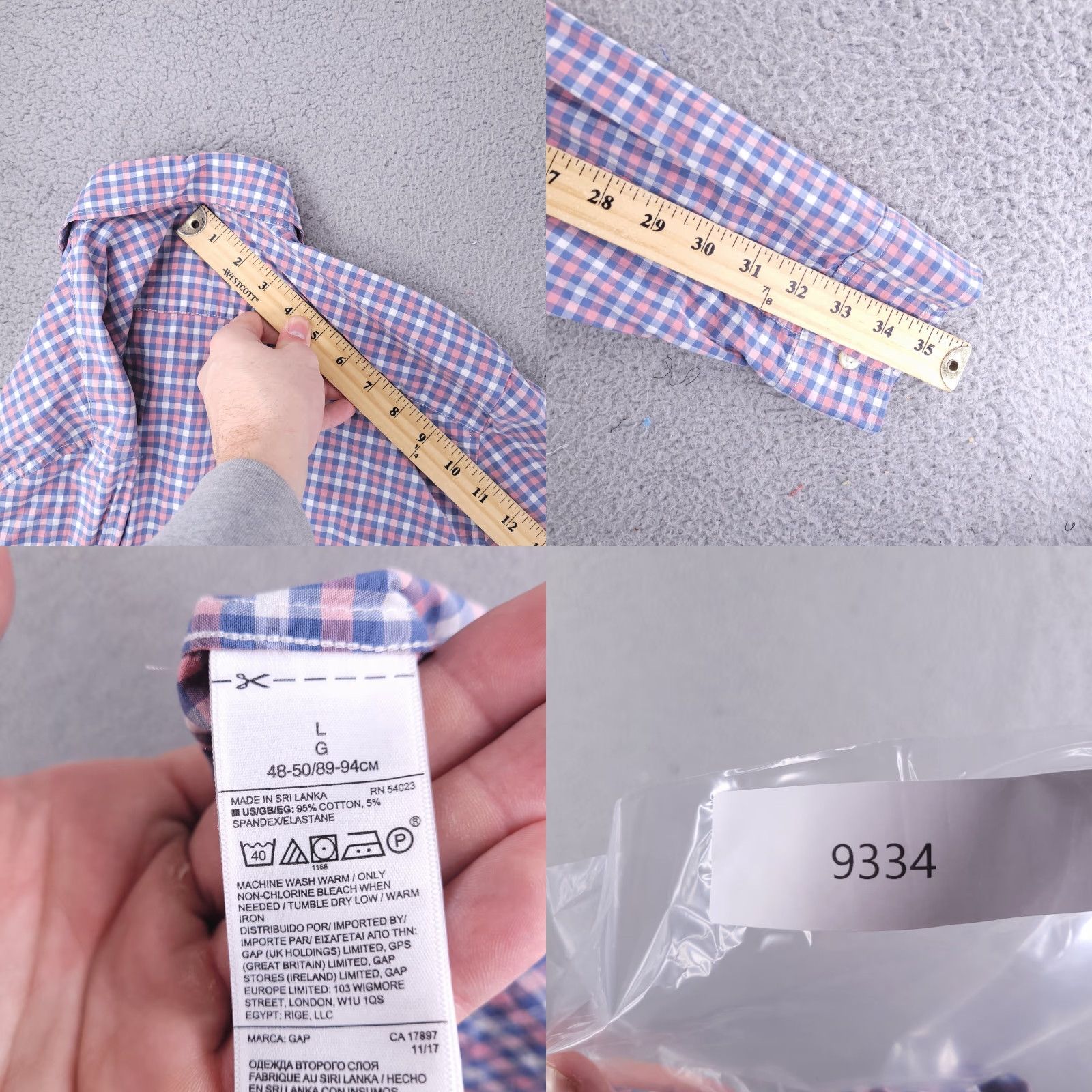 Gap Gap Shirt Button-Up Slim L Purple Cotton Mens Long Sleeve casual Size US L / EU 52-54 / 3 - 8 Thumbnail