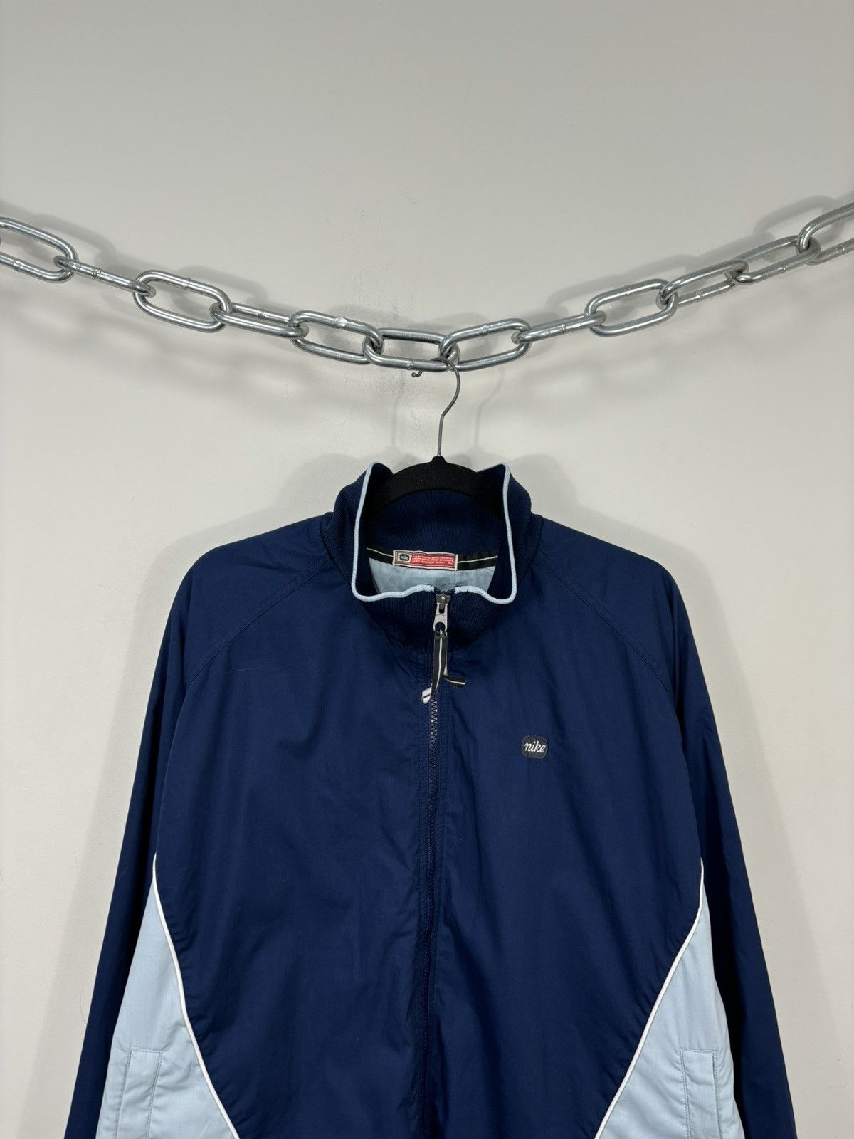Nike Vintage Nike Y2K Retro Hip Hop Hype Navy Blue Track Jacket Size US XL / EU 56 / 4 - 4 Thumbnail
