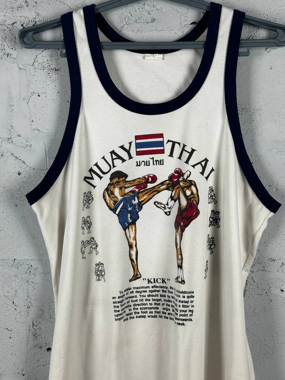 Vintage Vintage 90s Muat Thai White Tank Top Size US L / EU 52-54 / 3 - 2 Thumbnail
