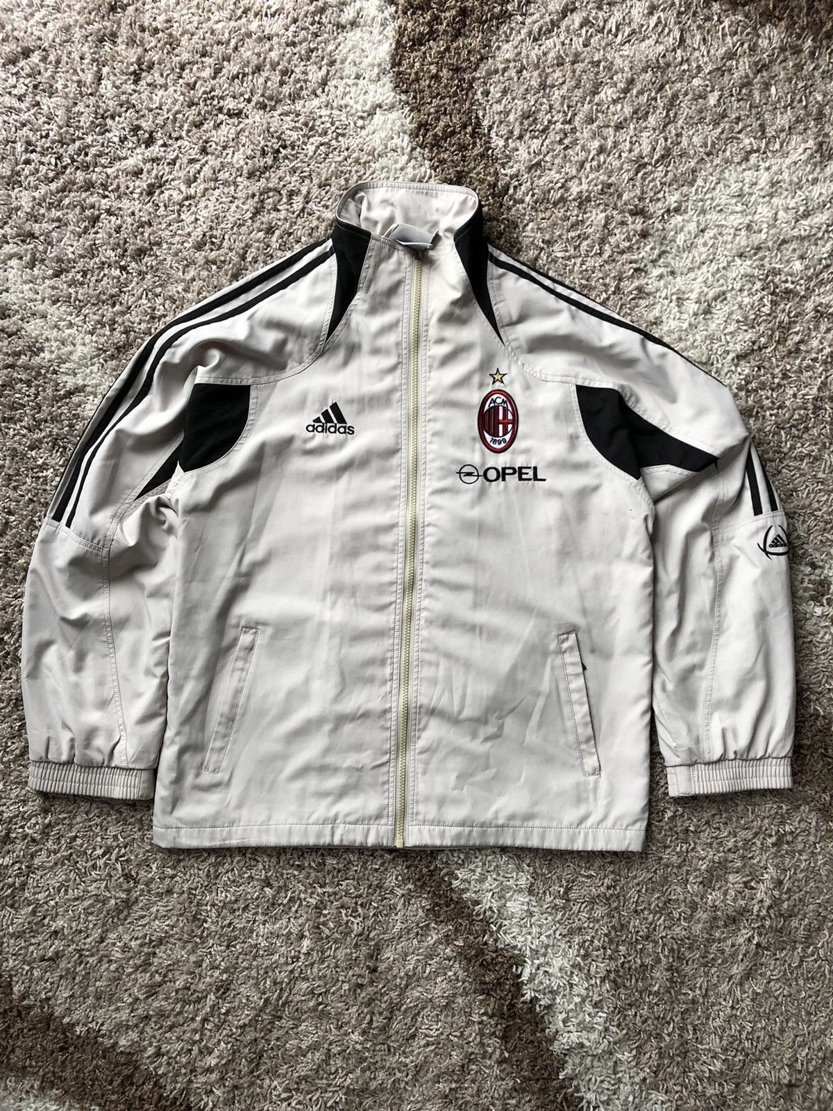 adidas AC MILAN　90s OPEL NylonJacket Adidas × Vintage 90s Vintage Adidas AC Milan Opel Top Zip Up