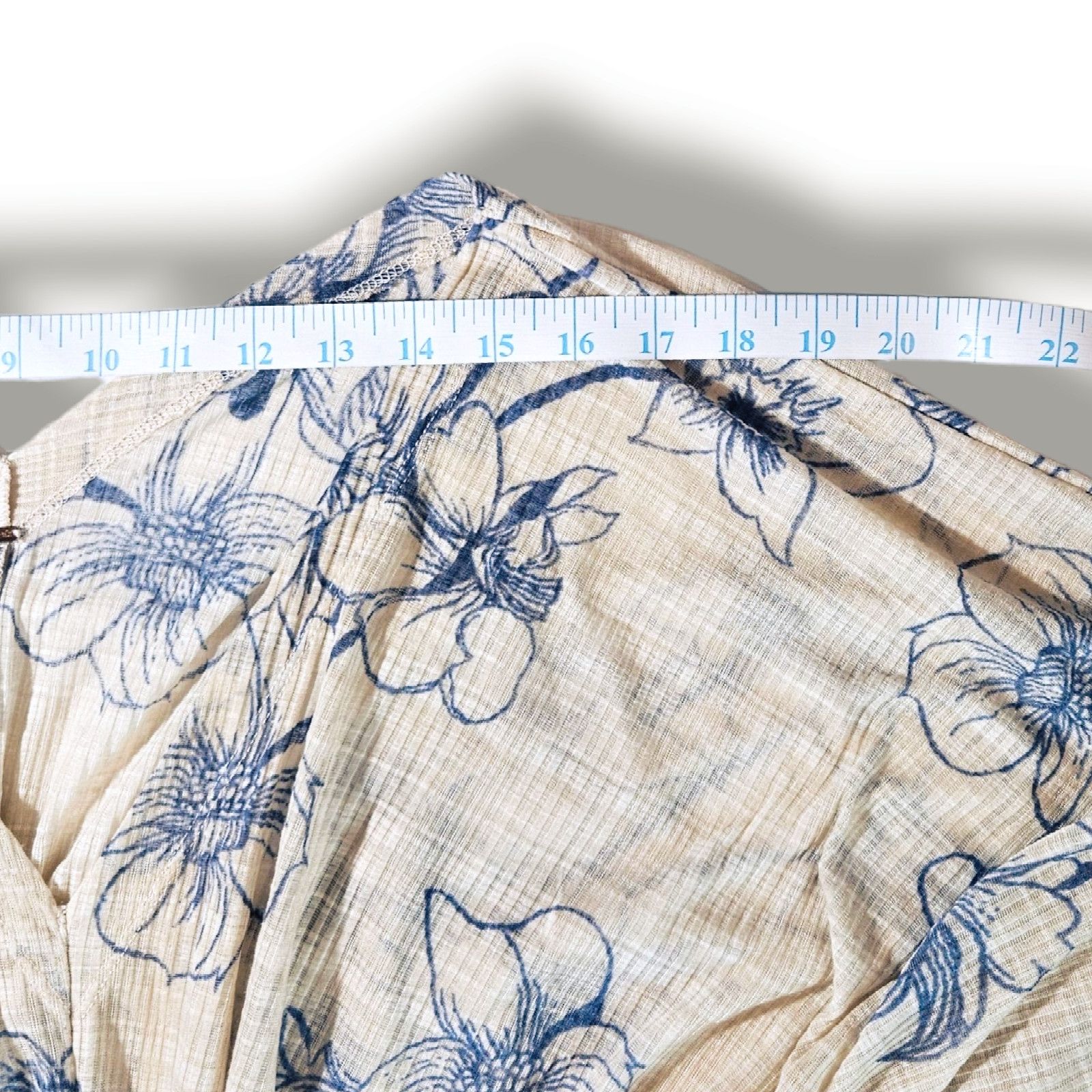 Free People EUC Free People One Dance Top Sz. XS [0-2] Cream Blue Size XS / US 0-2 / IT 36-38 - 10 Thumbnail
