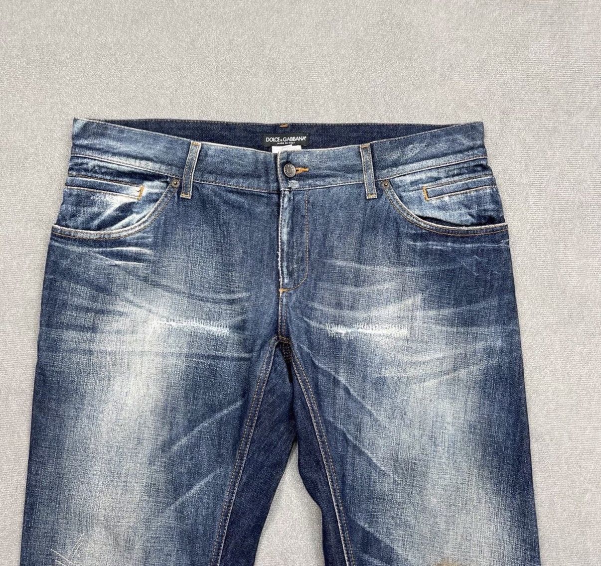 Dolce & Gabbana Dolce & Gabbana Blue Distressed Patchwork Logo Denim Jeans Size US 38 / EU 54 - 3 Thumbnail
