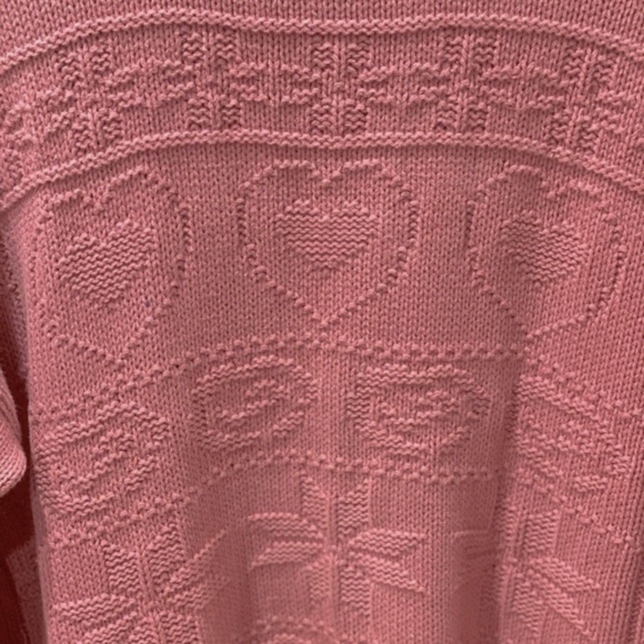 Vintage Vintage 90s Oversized Sweater Pink Hearts L Roll Neck Size L / US 10 / IT 46 - 6 Thumbnail