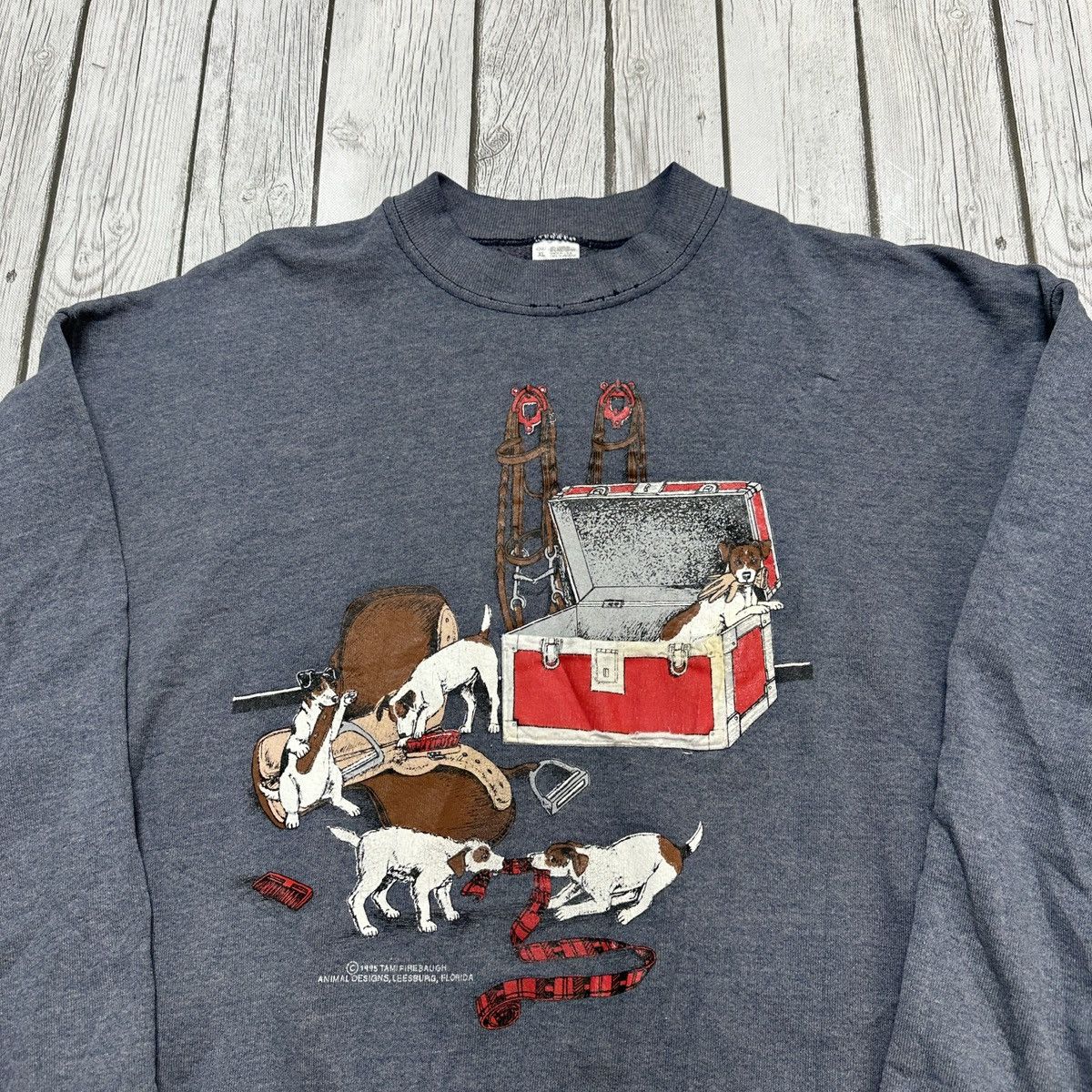 Fruit Of The Loom × Vintage Vintage Dogs sweatshirt Size US XL / EU 56 / 4 - 3 Thumbnail