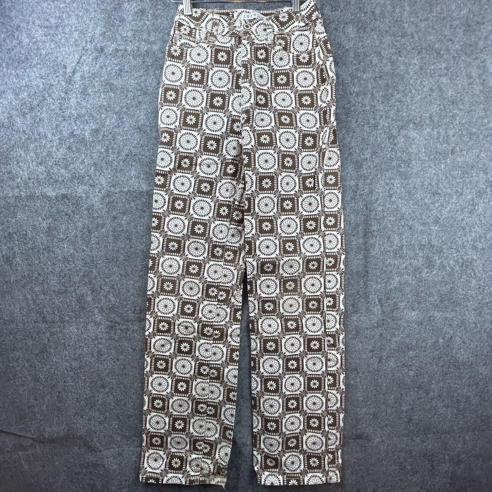 Denim & Co. Denim Co Jeans Womens 0 Brown White Floral Wide Boho Baggy Size 25" / US 0 / IT 36 - 1 Thumbnail