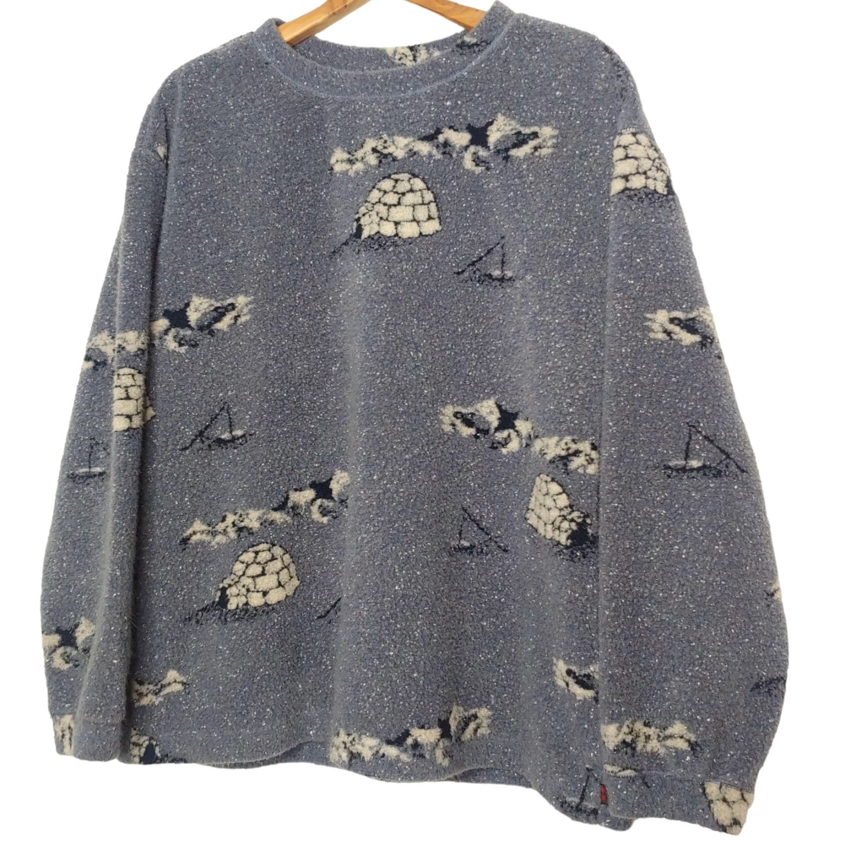 Vintage VINTAGE Woolrich Fleece Shirt XL Blue Igloo Ice Fishing Sweatshirt Snow Ski USA Womens Size XL / US 12-14 / IT 48-50 - 2 Thumbnail