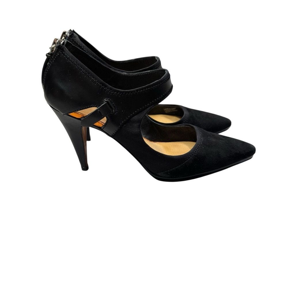 L.A.M.B. L.A.M.B. Black Leather And Suede KELLSIE Mary Jane Back Zip Size US 8 / IT 38 - 6 Thumbnail