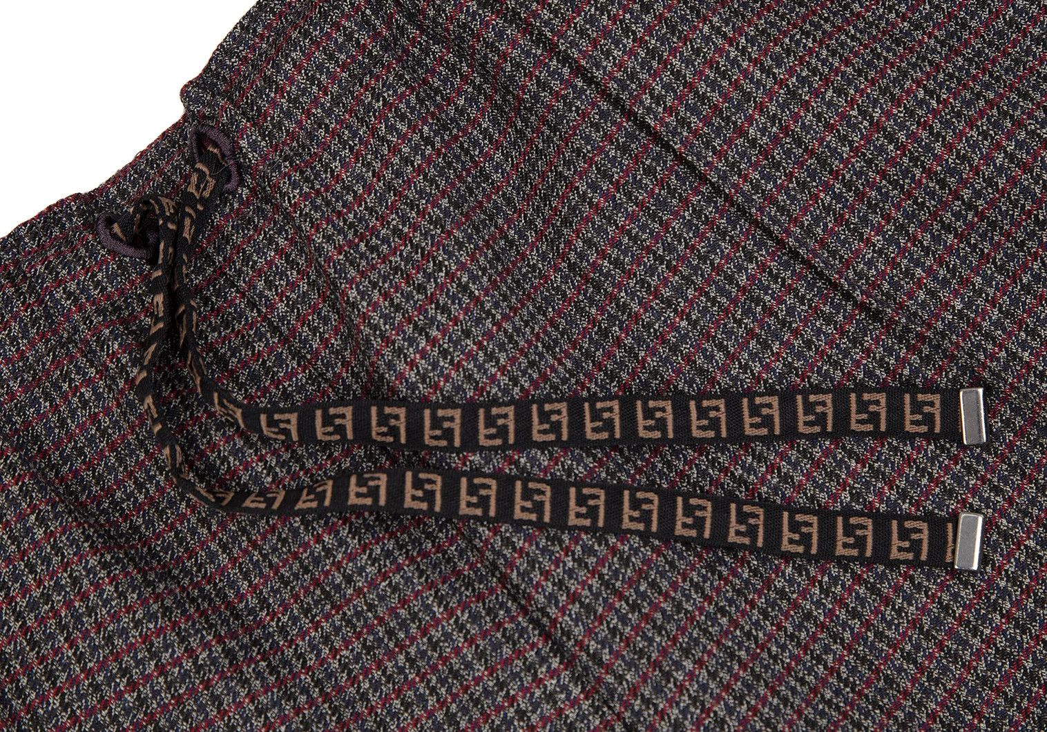 Fendi Zucka Houndstooth Tapered Pants in Red and Gray, Size 48 Size US 32 / EU 48 - 3 Thumbnail