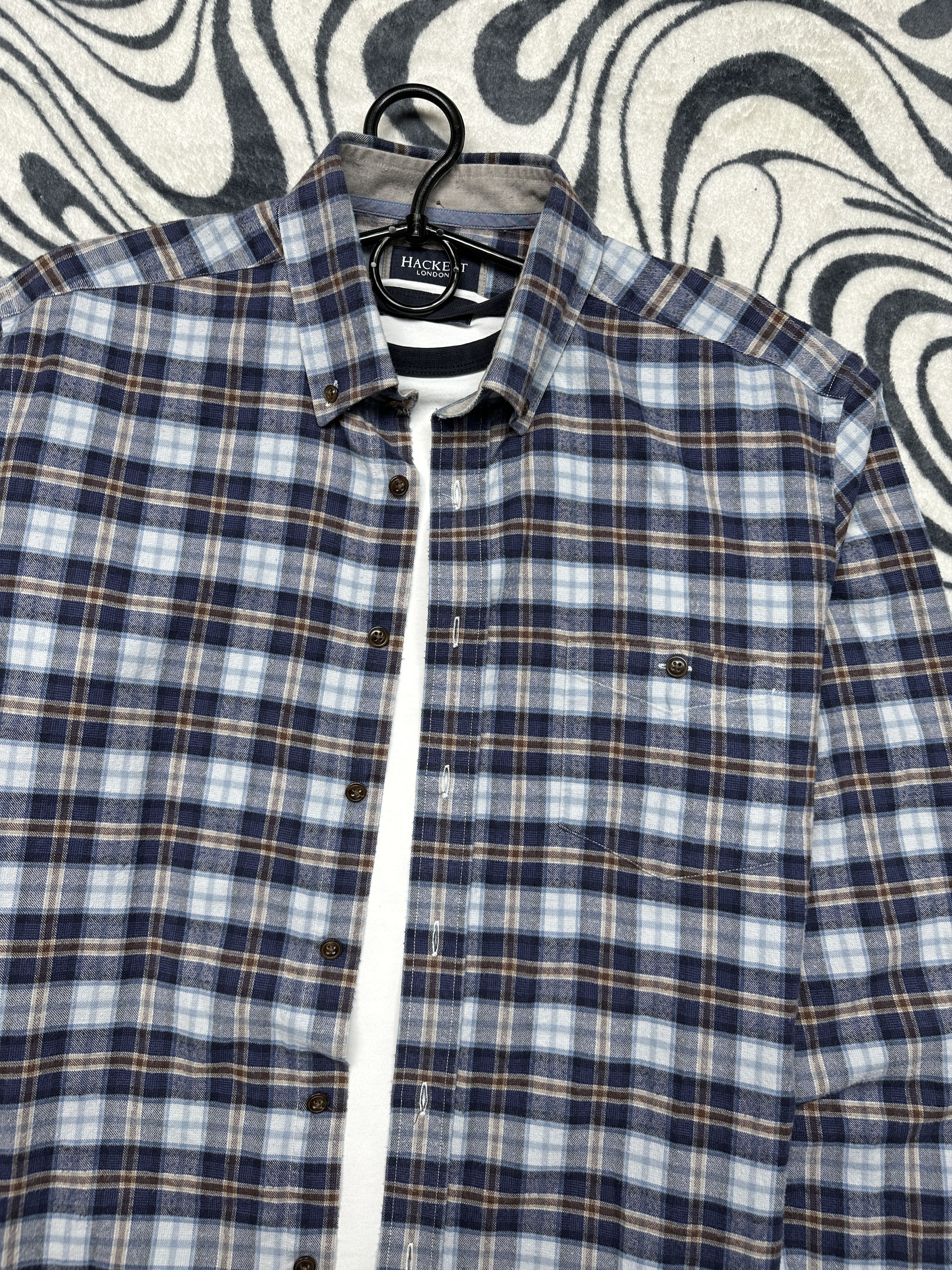 Hackett Hackett London Mens Flannel Plaid Shirt Slim Fit Size US L / EU 52-54 / 3 - 2 Thumbnail