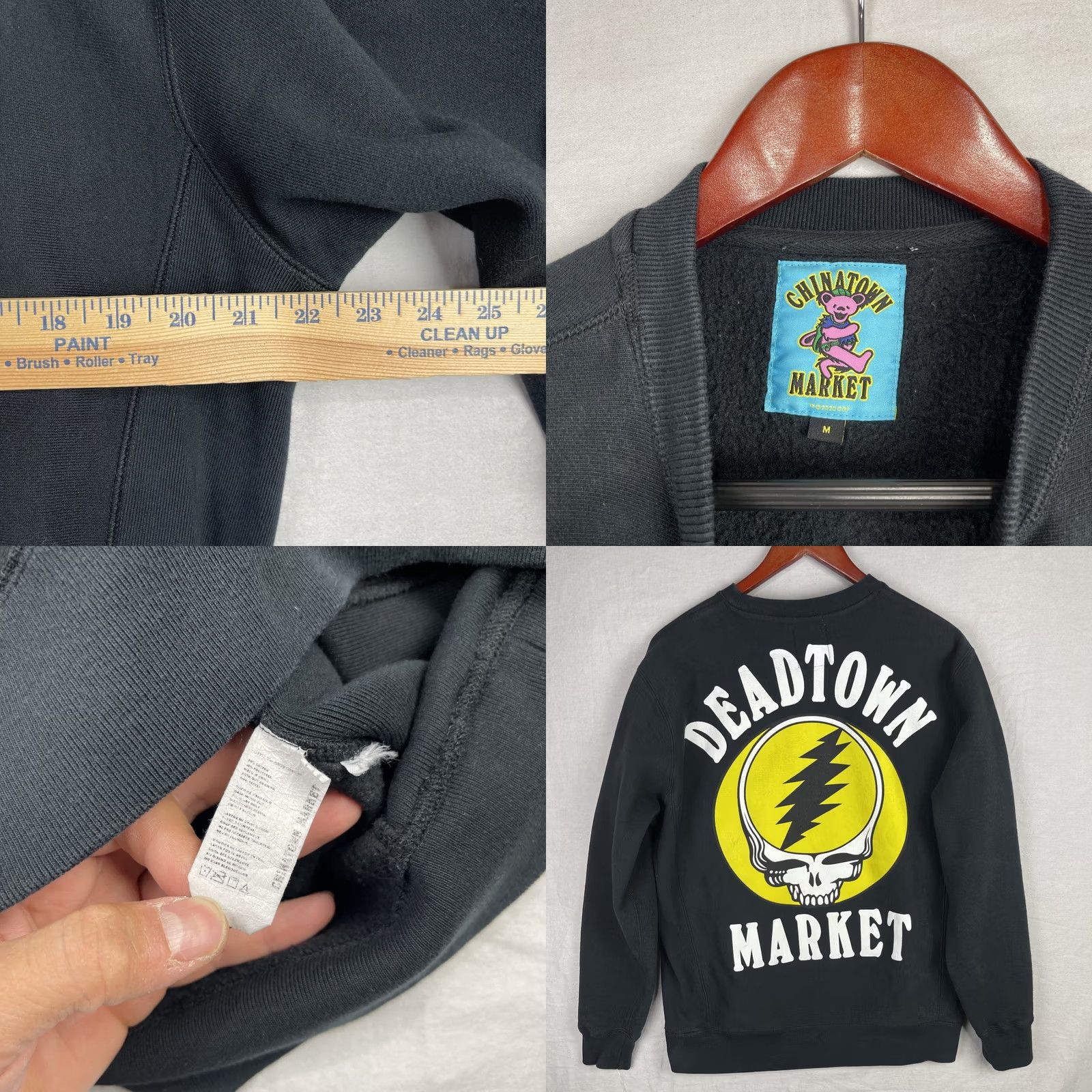 Vintage VINTAGE Grateful Dead Chinatown Market Sweatshirt Mens M Black Graphic Print Deadtown Market Size US M / EU 48-50 / 2 - 8 Thumbnail