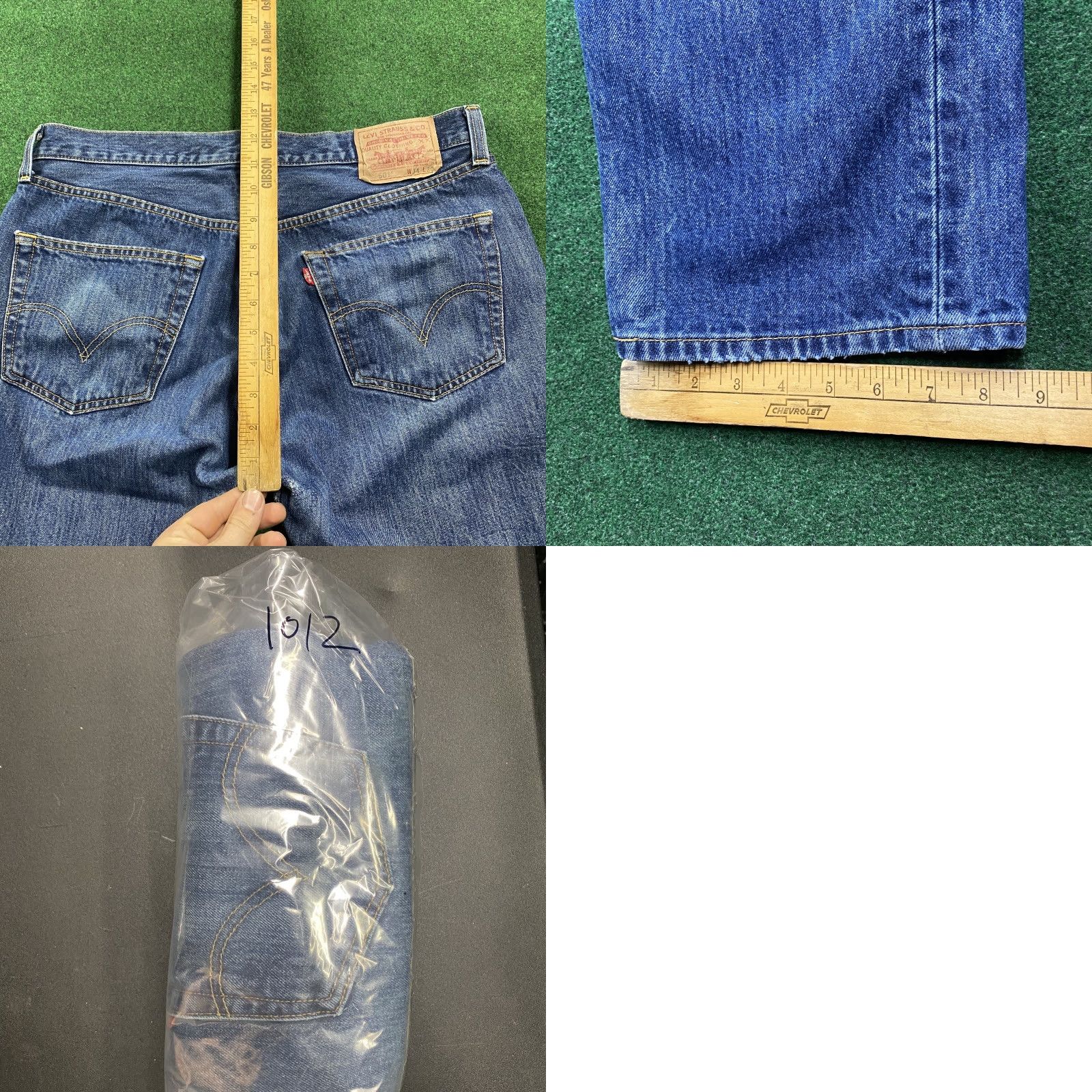 Levi's VINTAGE Levi's 501 Jeans Mens 34 Blue 90S Denim Medium Wash Button Fly Classic Straight 5-Pocket USA Cowboy Western logo blue Mens Regular 34x29 Size US 34 / EU 50 - 9 Thumbnail