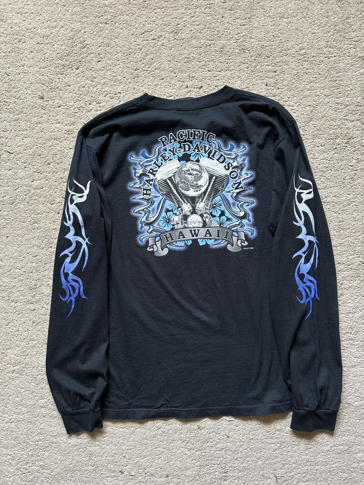 HARLEY DAVIDSON BLUE FLAME ヴィンテージ ロンT Harley Davidson × Vintage Vintage Harley Davidson Blue Flame