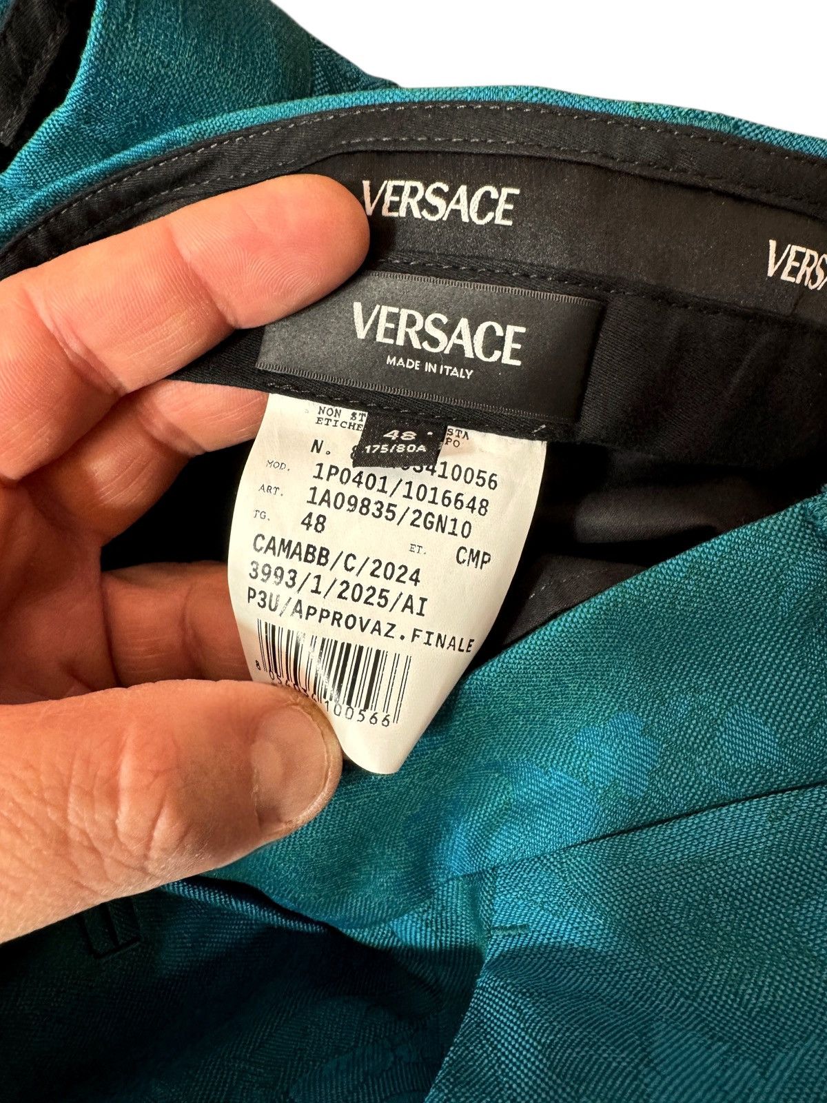 Versace Versace turquoise jacquard baroque pants size 48 Size US 32 / EU 48 - 6 Thumbnail