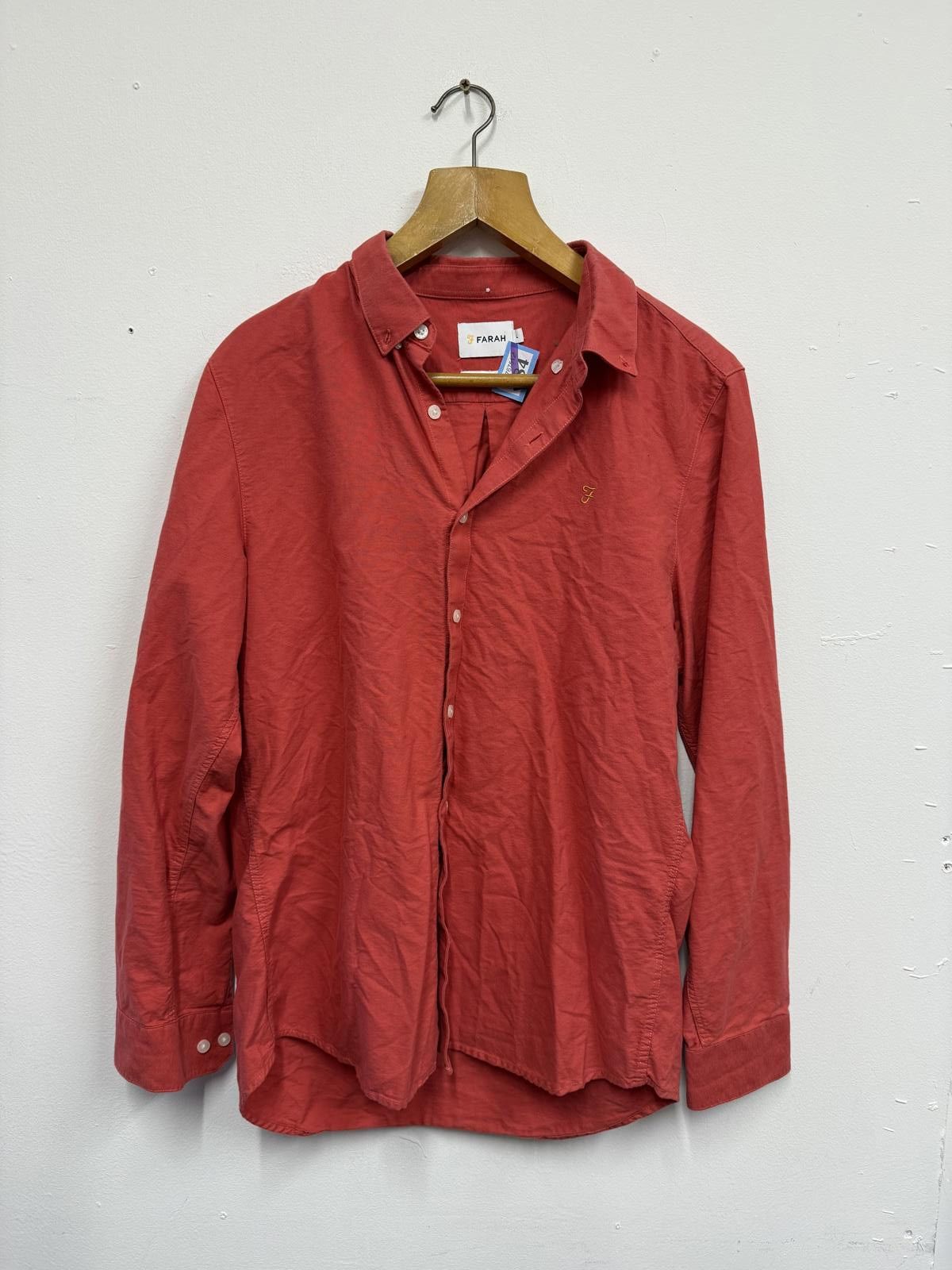 Farah Farah Men's Long Sleeve Button-Up Shirt in Red Size US L / EU 52-54 / 3 - 1 Thumbnail
