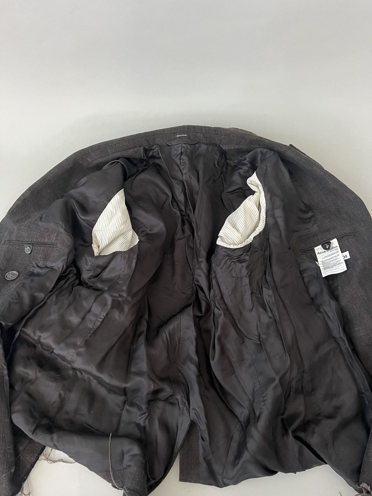 Acne Studios Acne Studios Woven Distressed Double Breasted Blazer Size US XXS / EU 40 - 6 Thumbnail