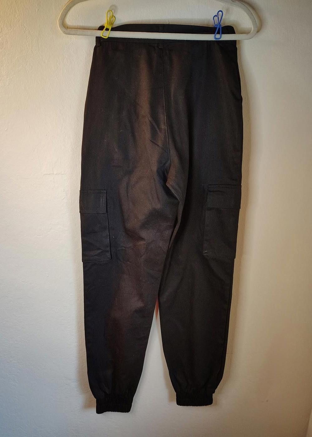 Designer Women's Missguided Black Cargo Jogger Pants Size 0 Size 25" / US 0 / IT 36 - 1 Thumbnail