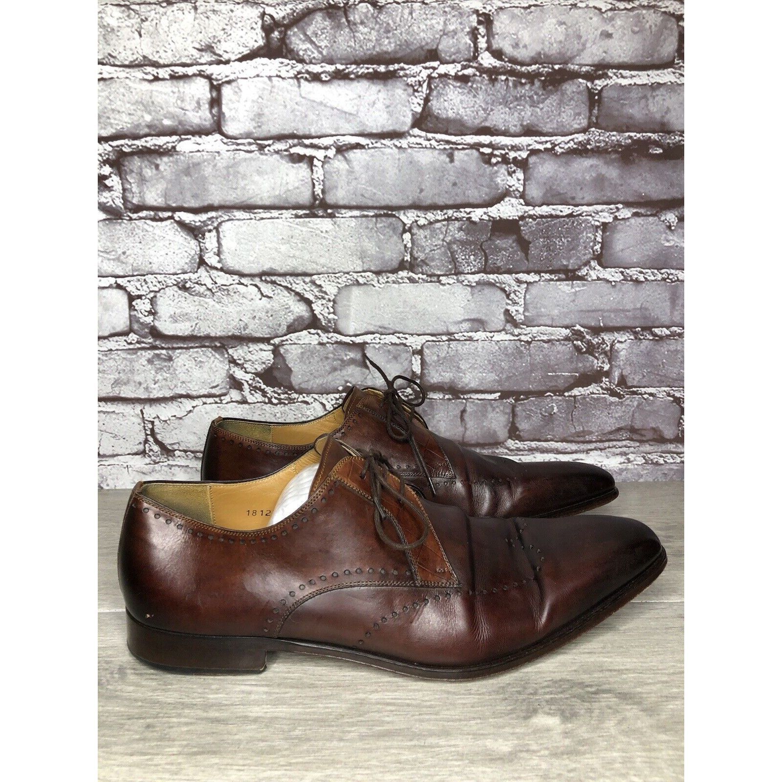 Magnanni Magnanni Neiman Marcus Burnished Brown Leather Wingtip Dress Size US 10 / EU 43 - 3 Thumbnail