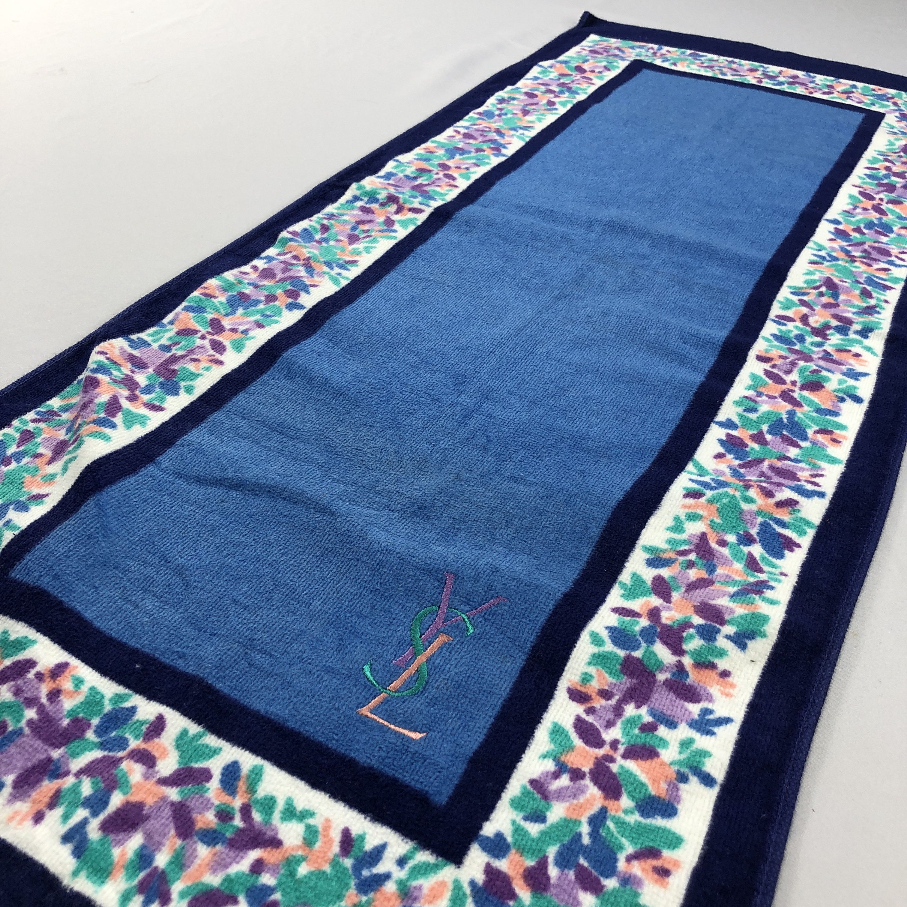 Yves Saint Laurent YSL Floral Handkerchief Neckerchief Hand Towel H3078 Size ONE SIZE - 2 Thumbnail