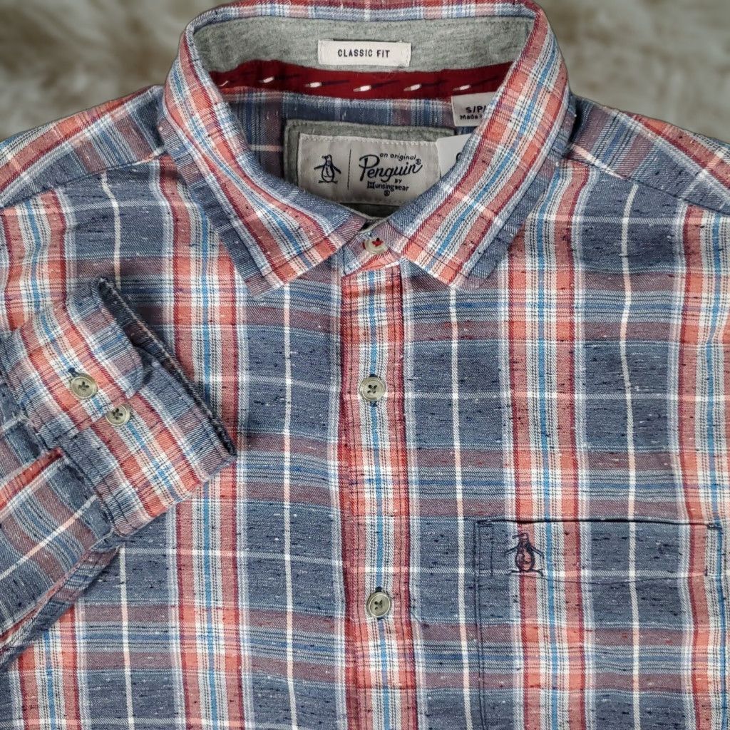 Original Penguin Original Penguin Button-Up Shirt Mens Size Small Blue Red Plaid Long Sleeve Casual Size US S / EU 44-46 / 1 - 1 Thumbnail
