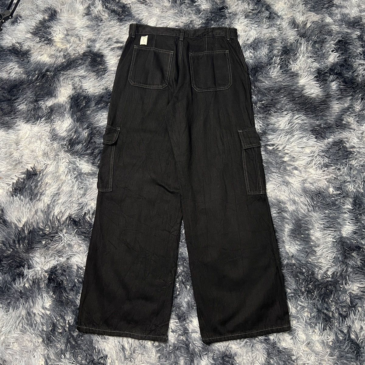 GU GU Wide Loose Baggy Denim Cargo Pants Size US 32 / EU 48 - 2 Thumbnail